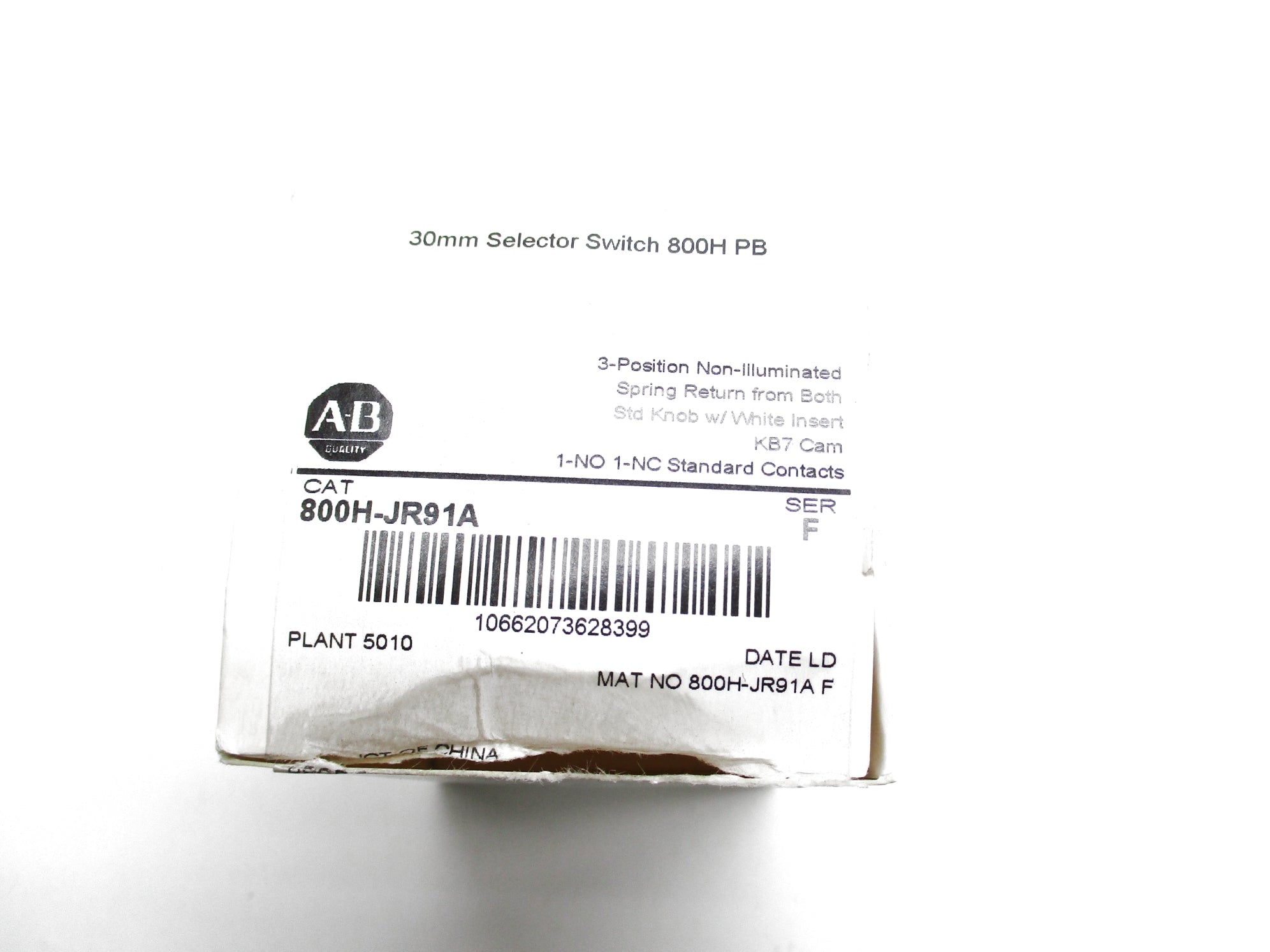ALLEN BRADLEY 800H-JR91A SER. F (AS PICTURED) (WH) NSMP
