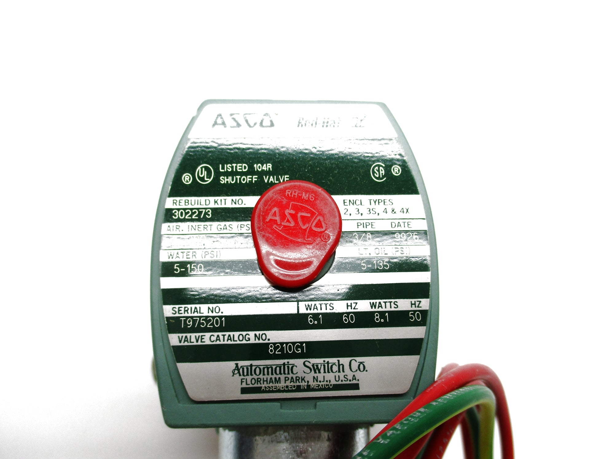 ASCO 8210G1 110/120V 5-200PSI 3/8" NSMP