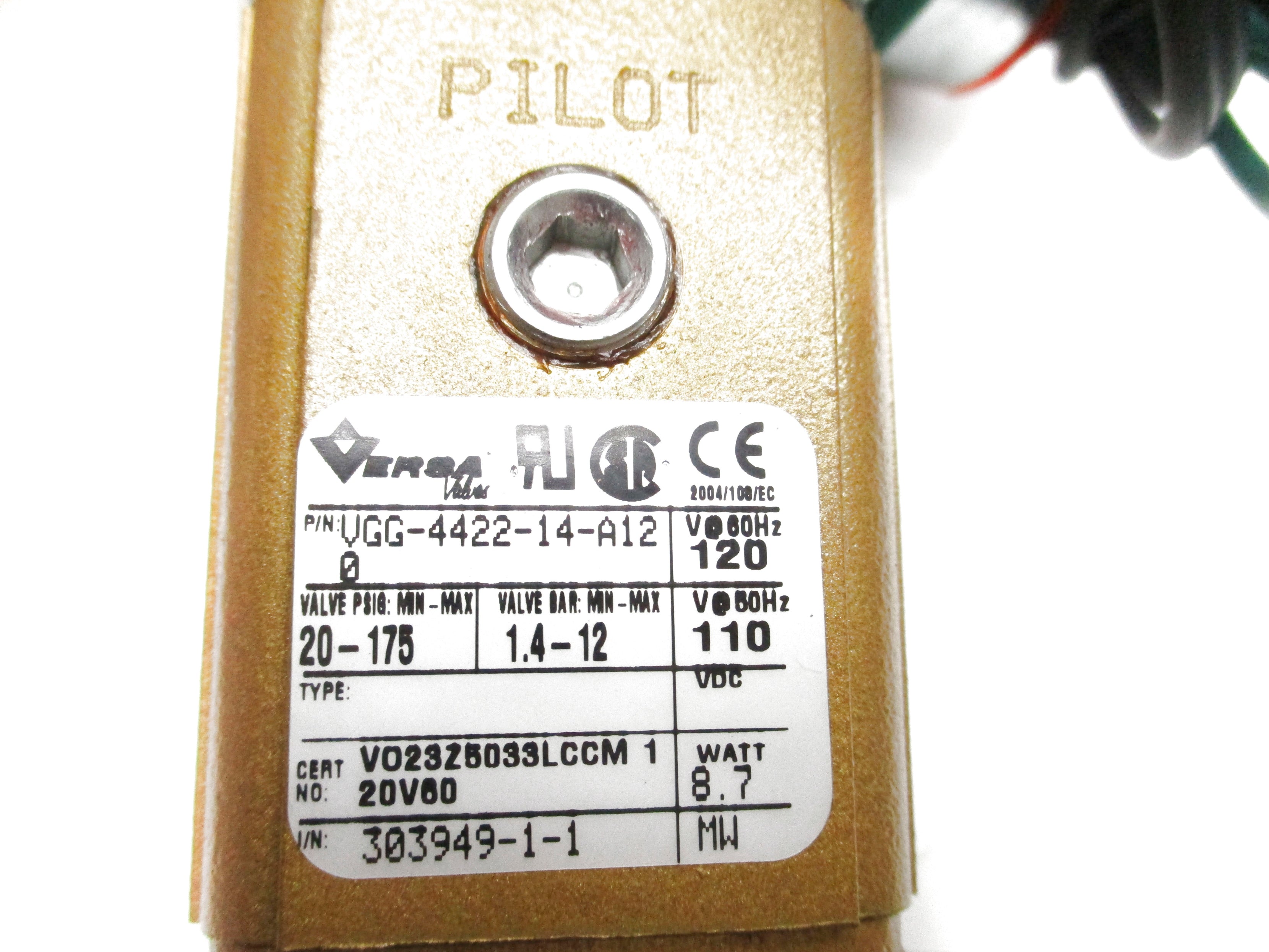 VERSA VGG-4422-14-A120 120/60 110/50 20-175PSIG NSMP
