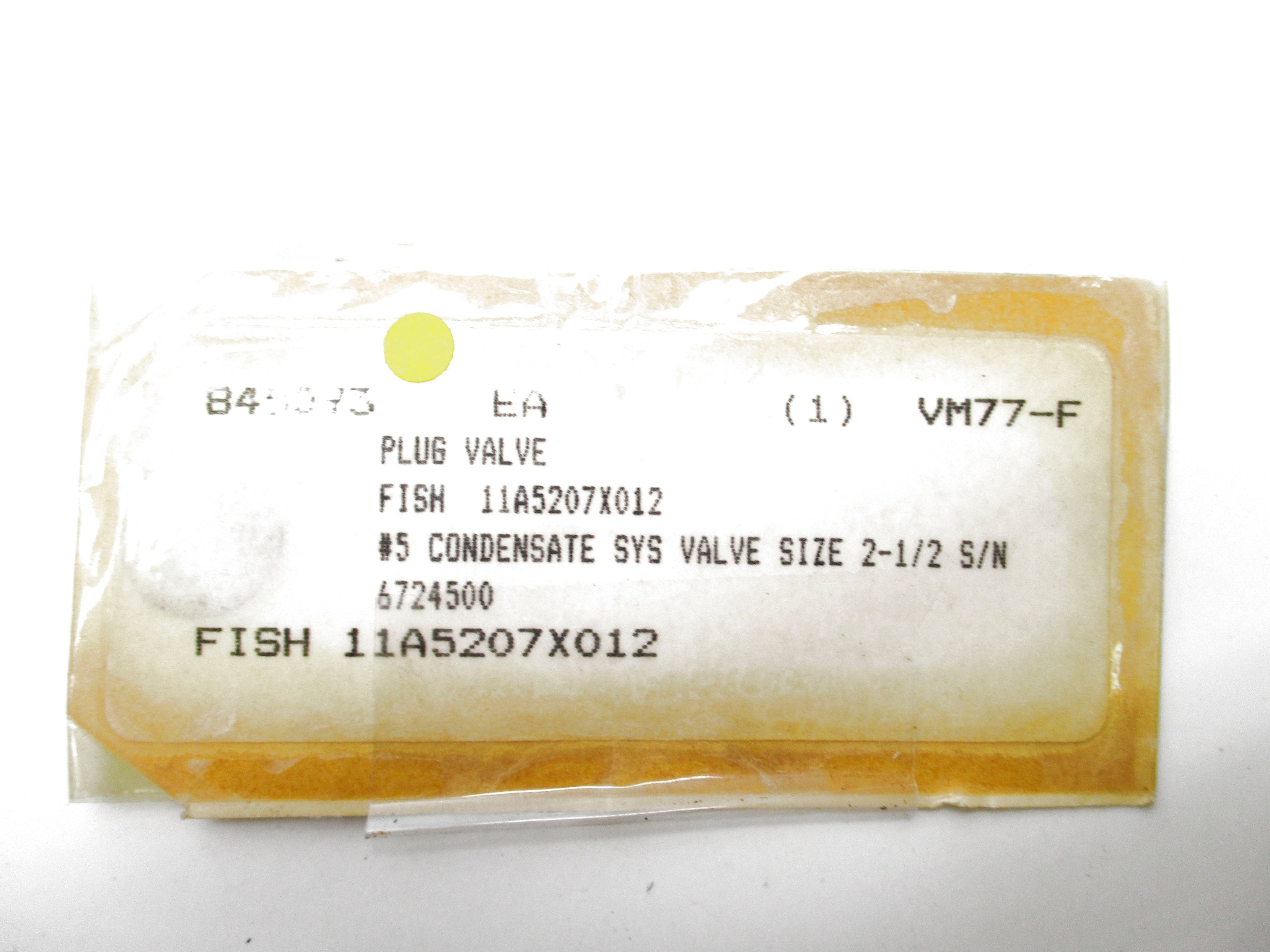 VALVE 11A5207X012 NSNP