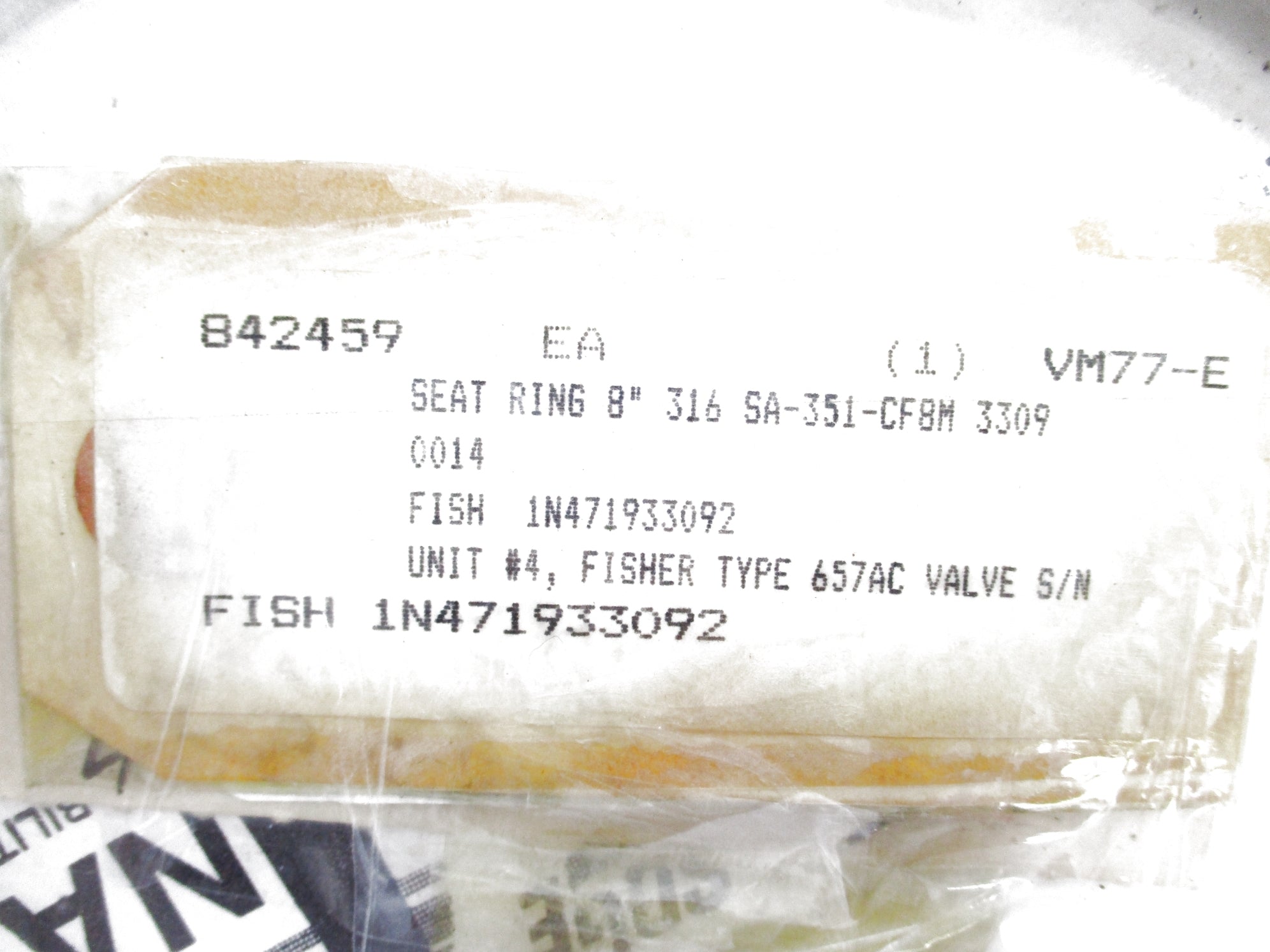 SEAT RING 1N471933092 8" NSMP