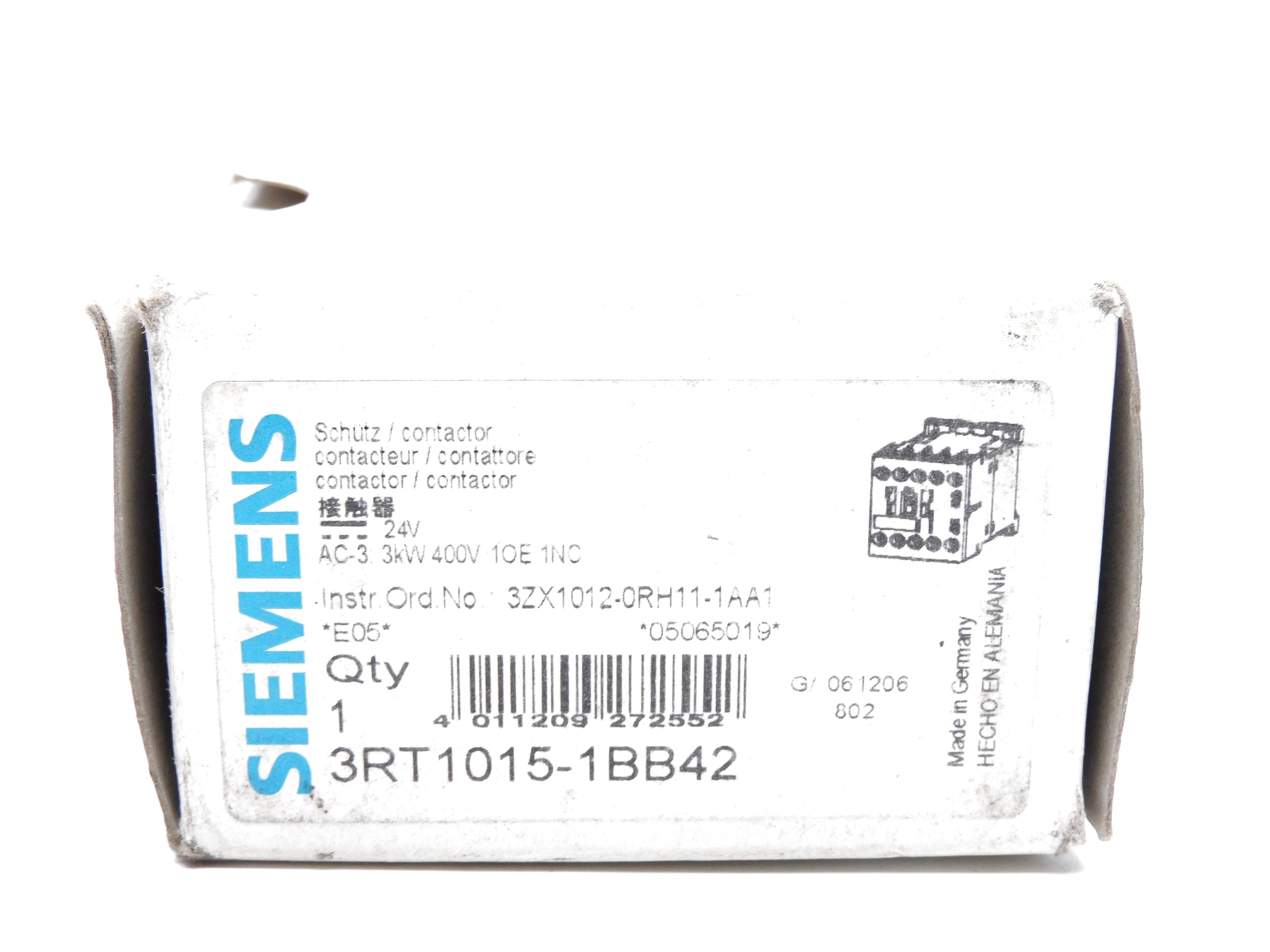 SIEMENS 3RT1015-1BB42 24VDC NSMP
