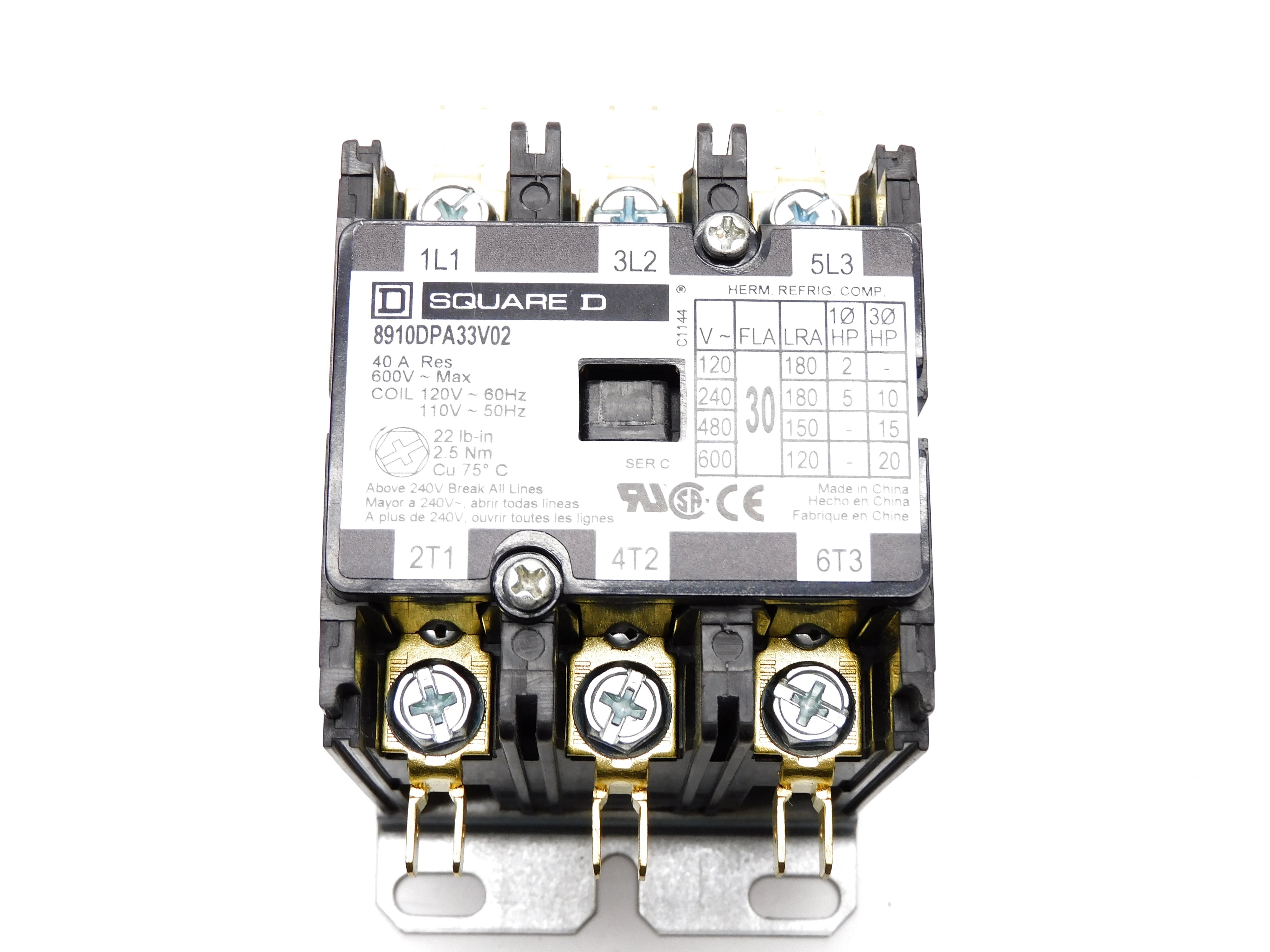 SQUARE D 8910DPA33V02 SER. C 110/120V 40A NSMP