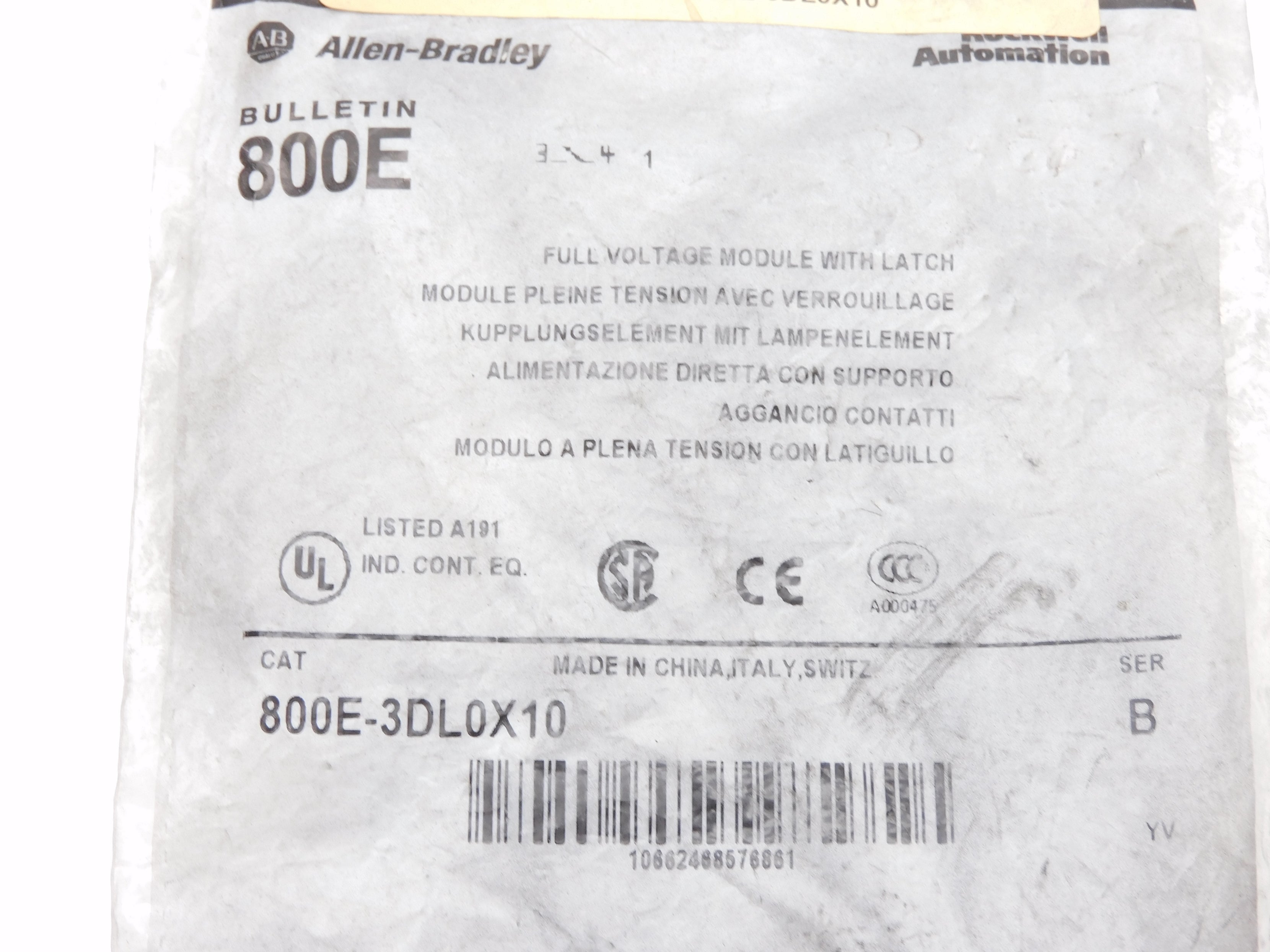 INDUSTRIAL SPARE PART 800E-3DL0X10 SER. B (WH) NSMP