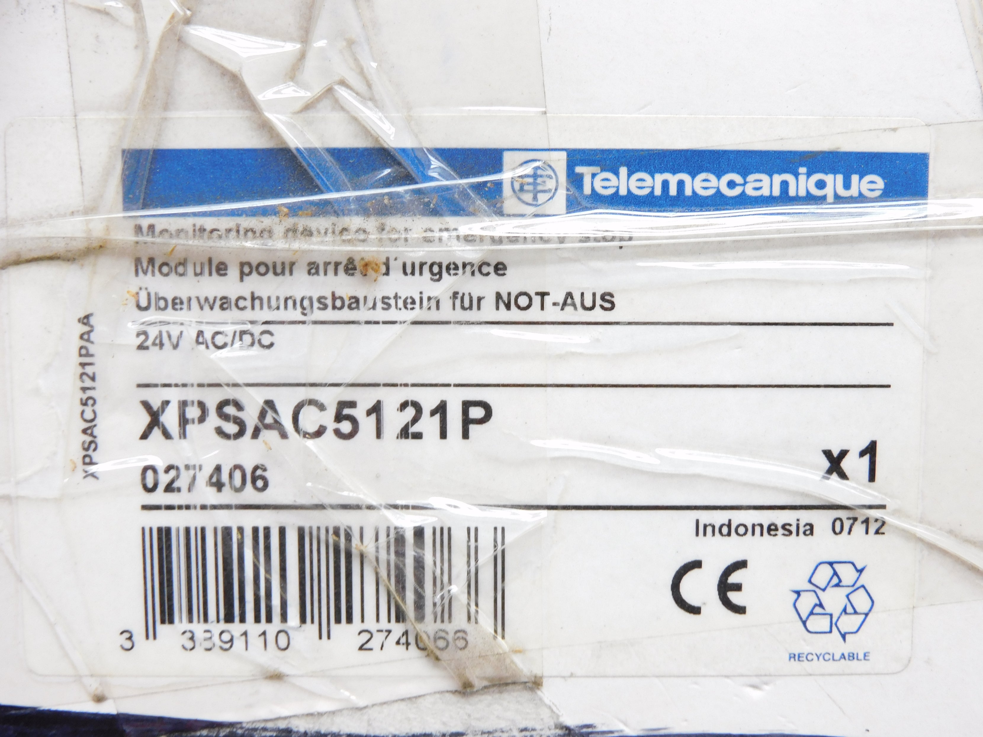 TELEMECANIQUE XPSAC5121P 24VAC/DC 2A NSMP