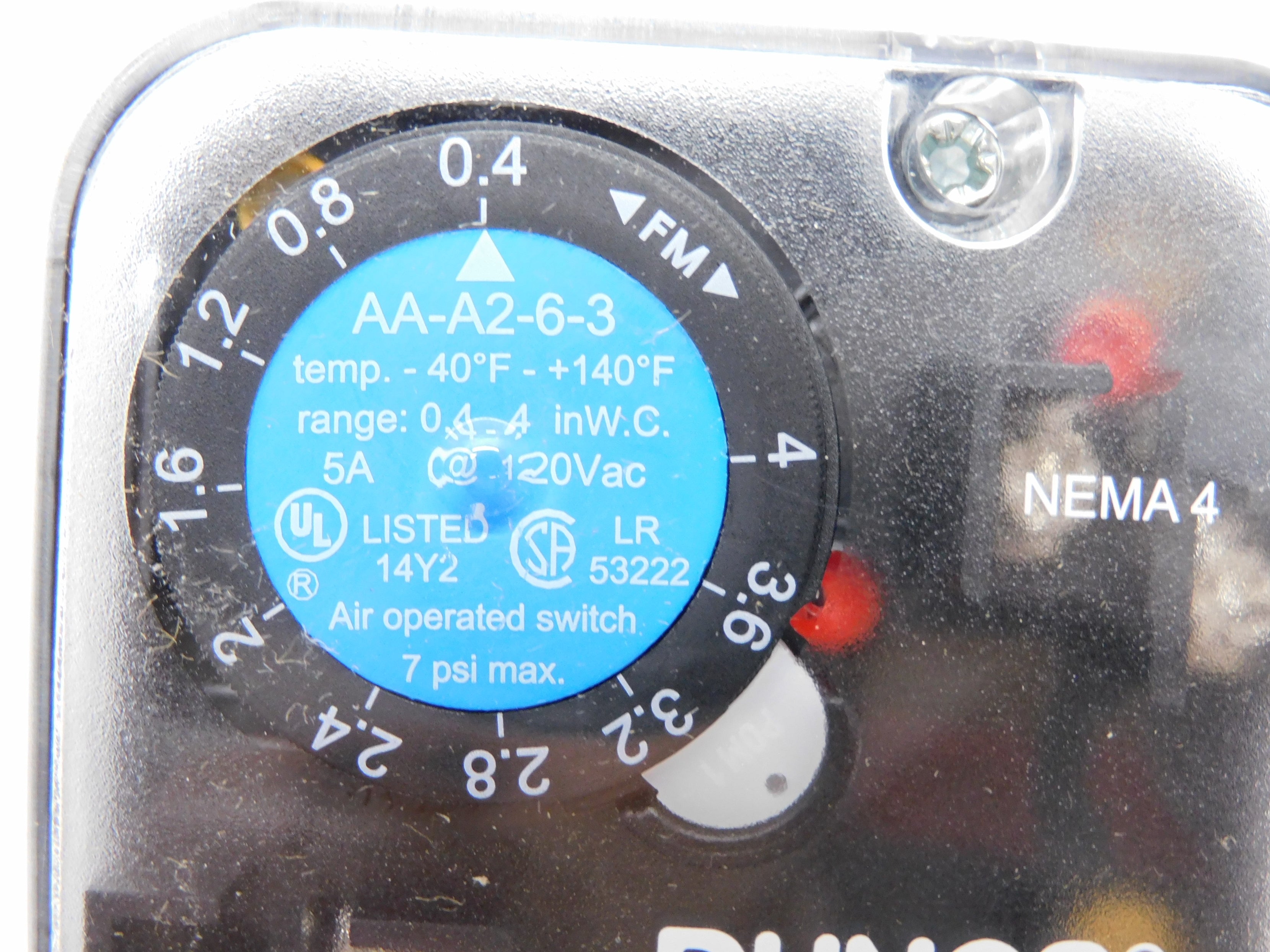 DUNGS AA-A2-6-3 266934 120VAC 5A 7PSI NSMP