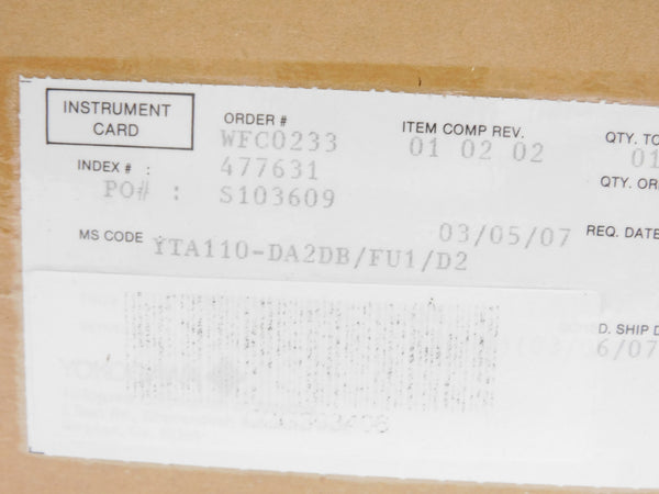 YOKOGAWA YTA110-DA2DB/FU1/D2 NSMP