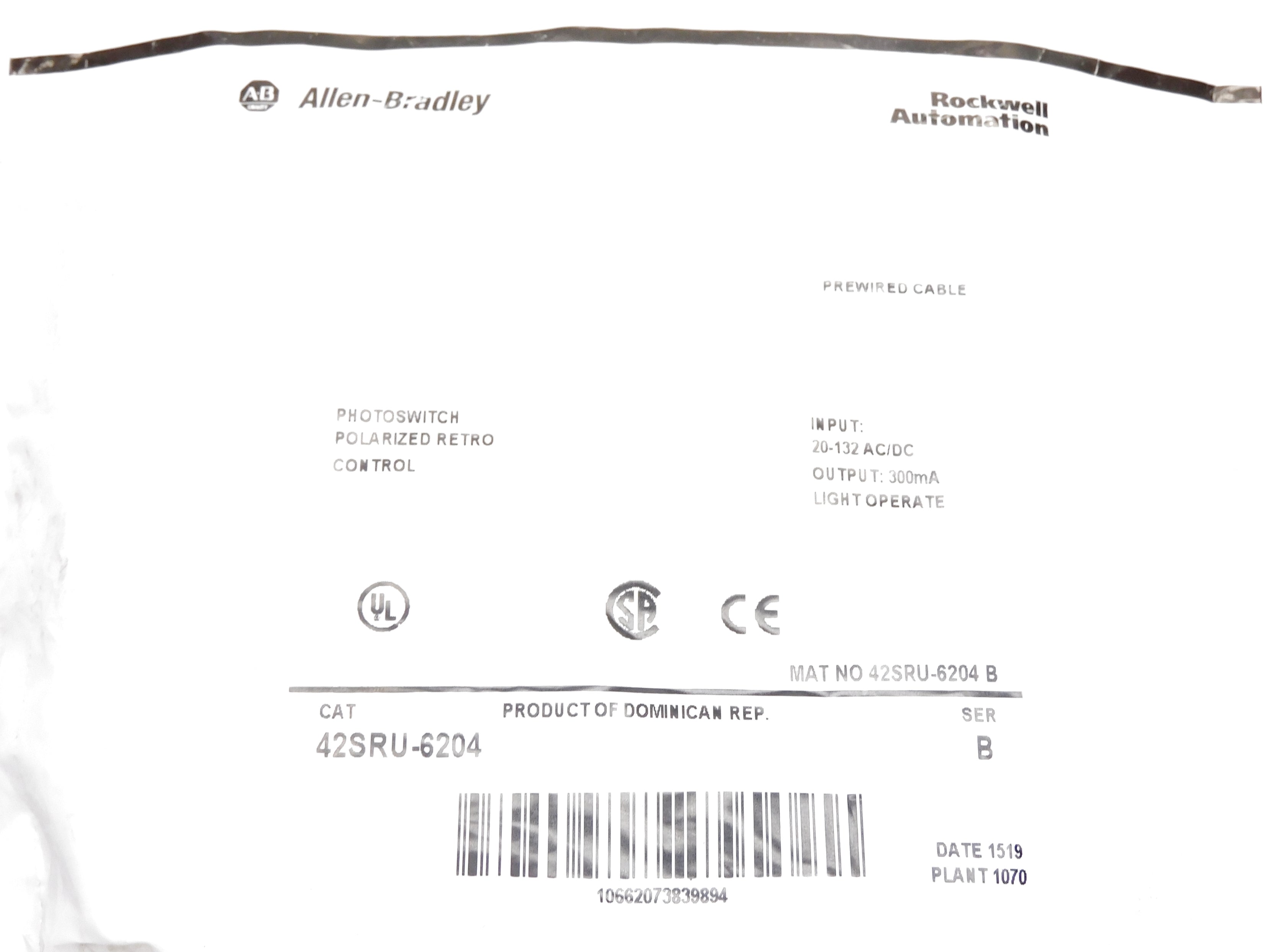 ALLEN BRADLEY 42SRU-6204 SER. B 20-132VAC/DC NSMP