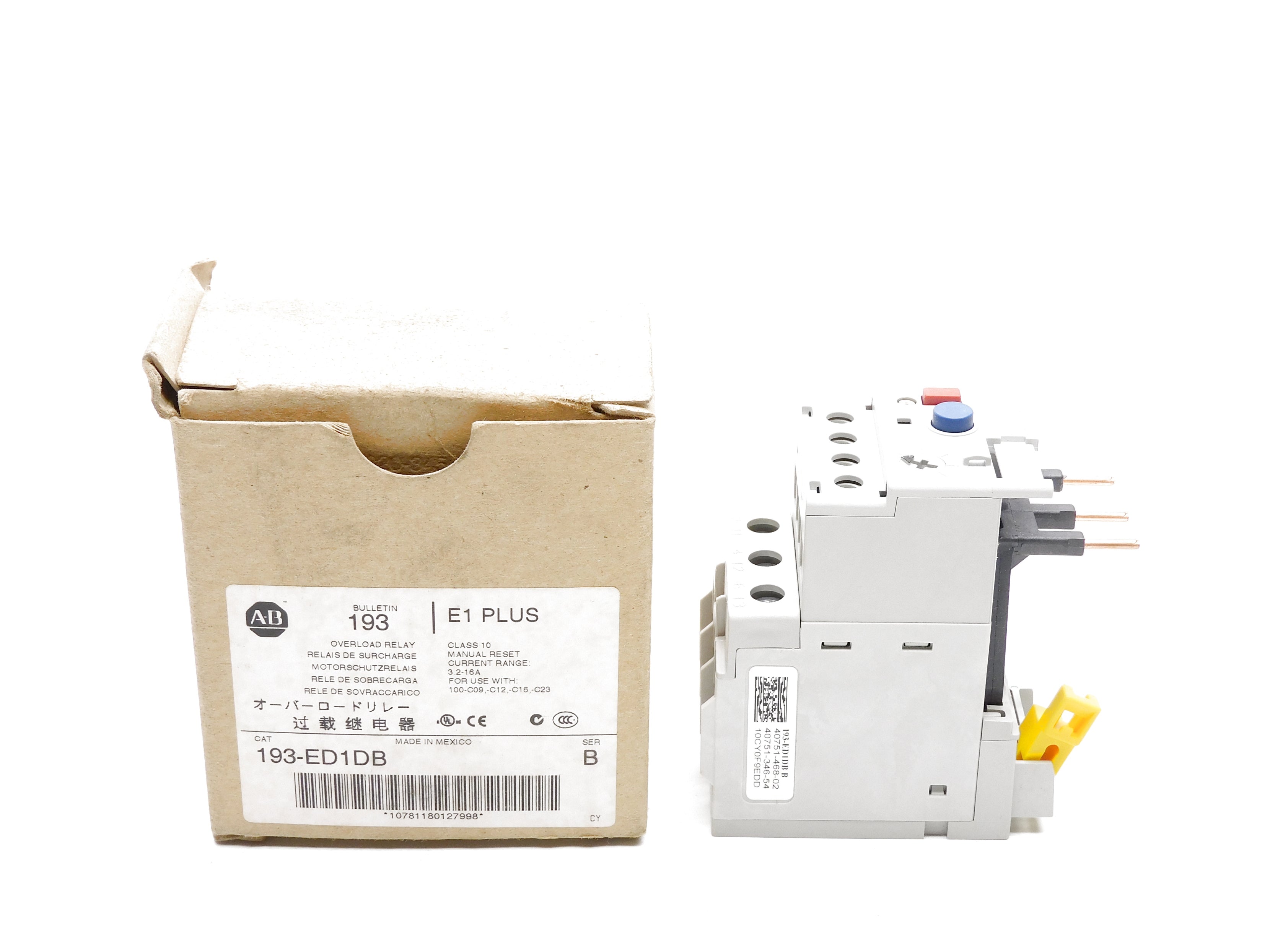 ALLEN BRADLEY 193-ED1DB SER. B 600V 3.2-16A (BR/WH) NSMP