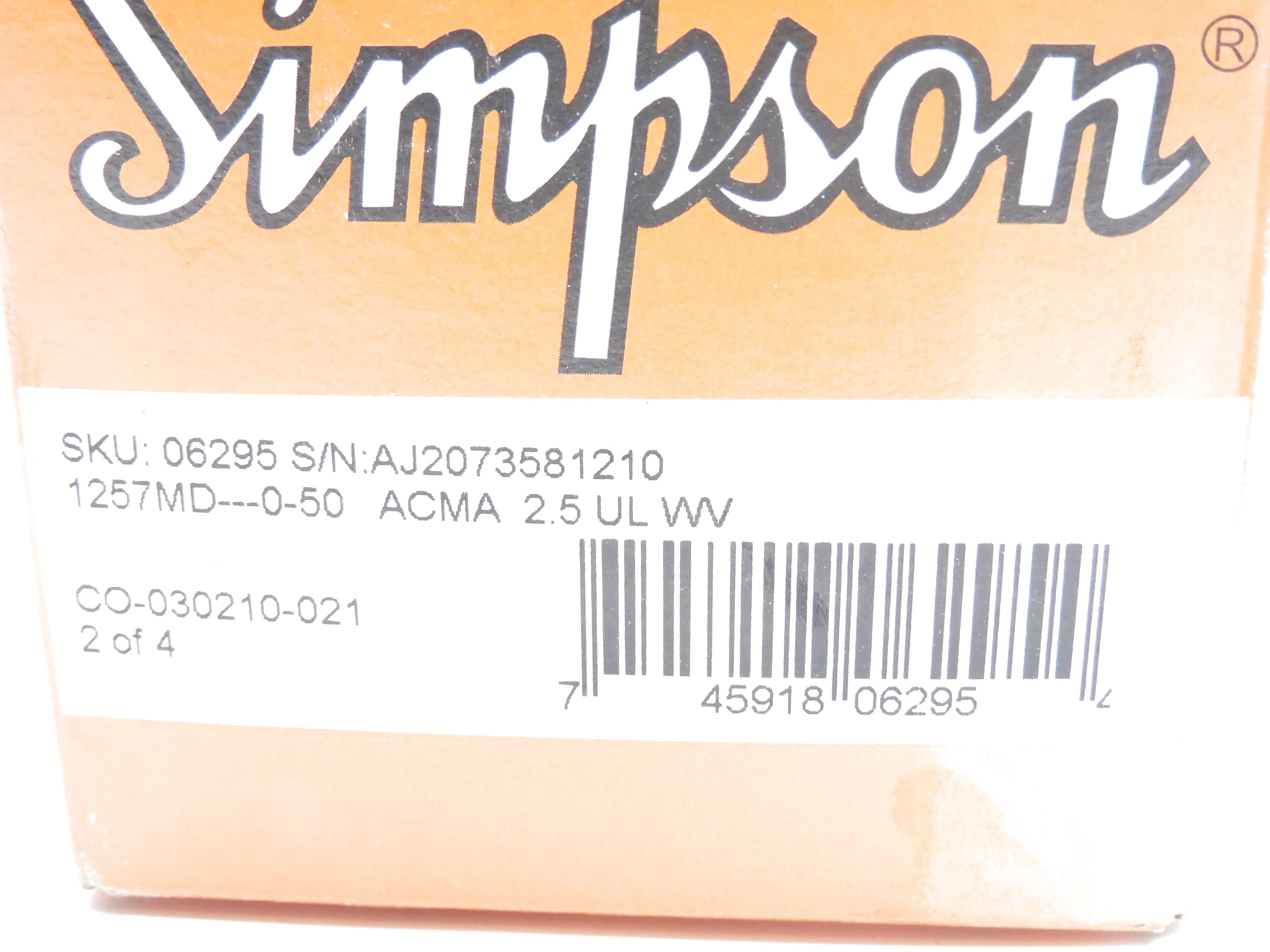 SIMPSON 06295 0-50ACMA NSMP