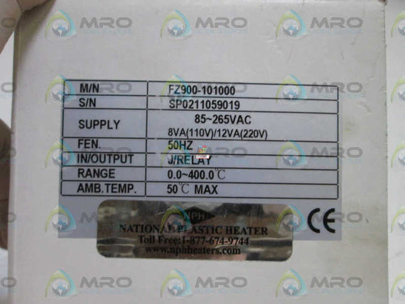 NATIONAL PLASTIC HEATER TEMPERATURE CONTROLLER FZ900-101000 NSMP