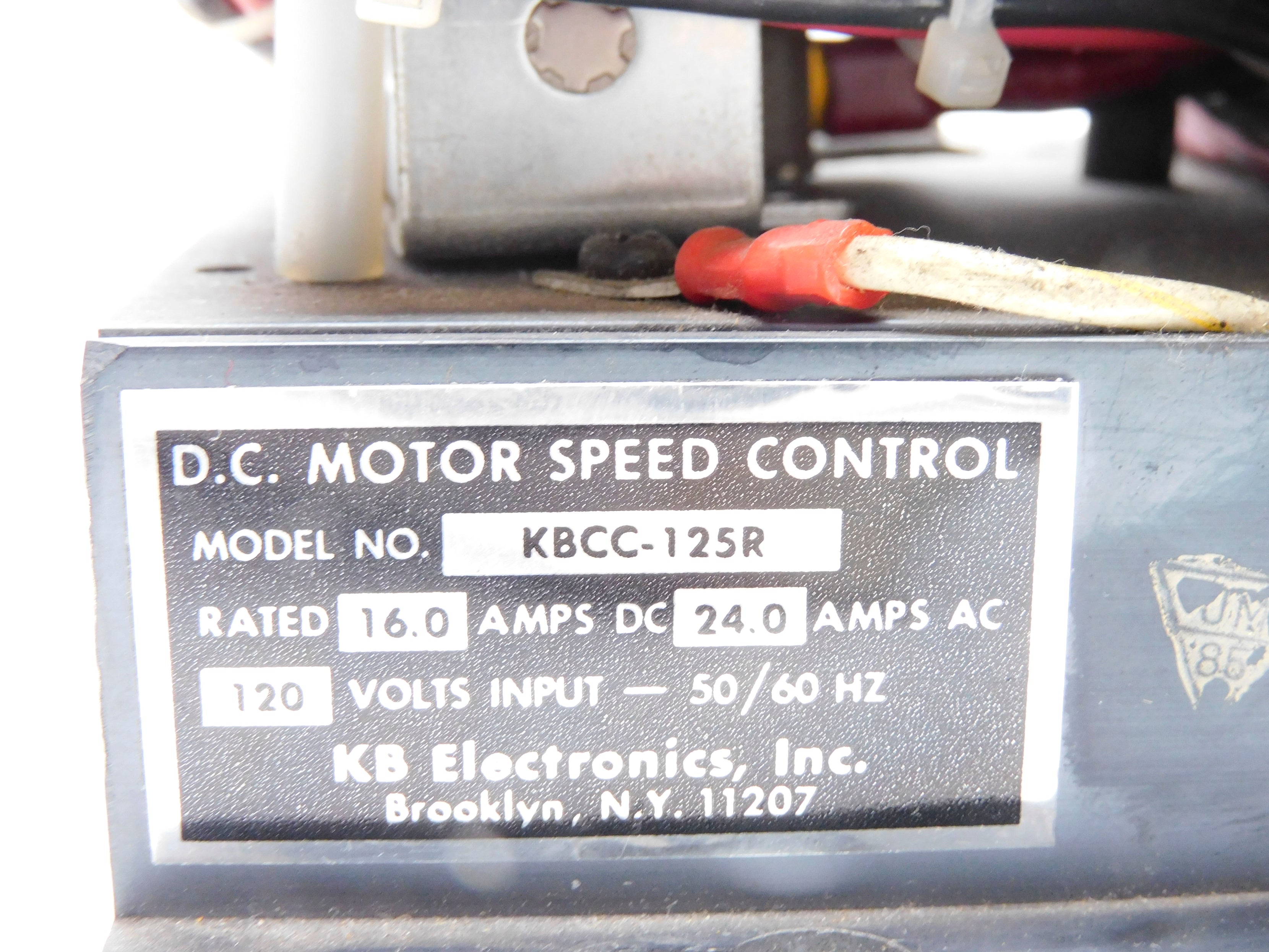 KB ELECTRONICS KBCC-125R 120V 16.0/24.0A UNMP