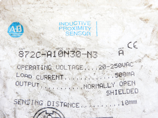 ALLEN BRADLEY 872C-A10N30-N3 SER. A 20-250VAC NSMP