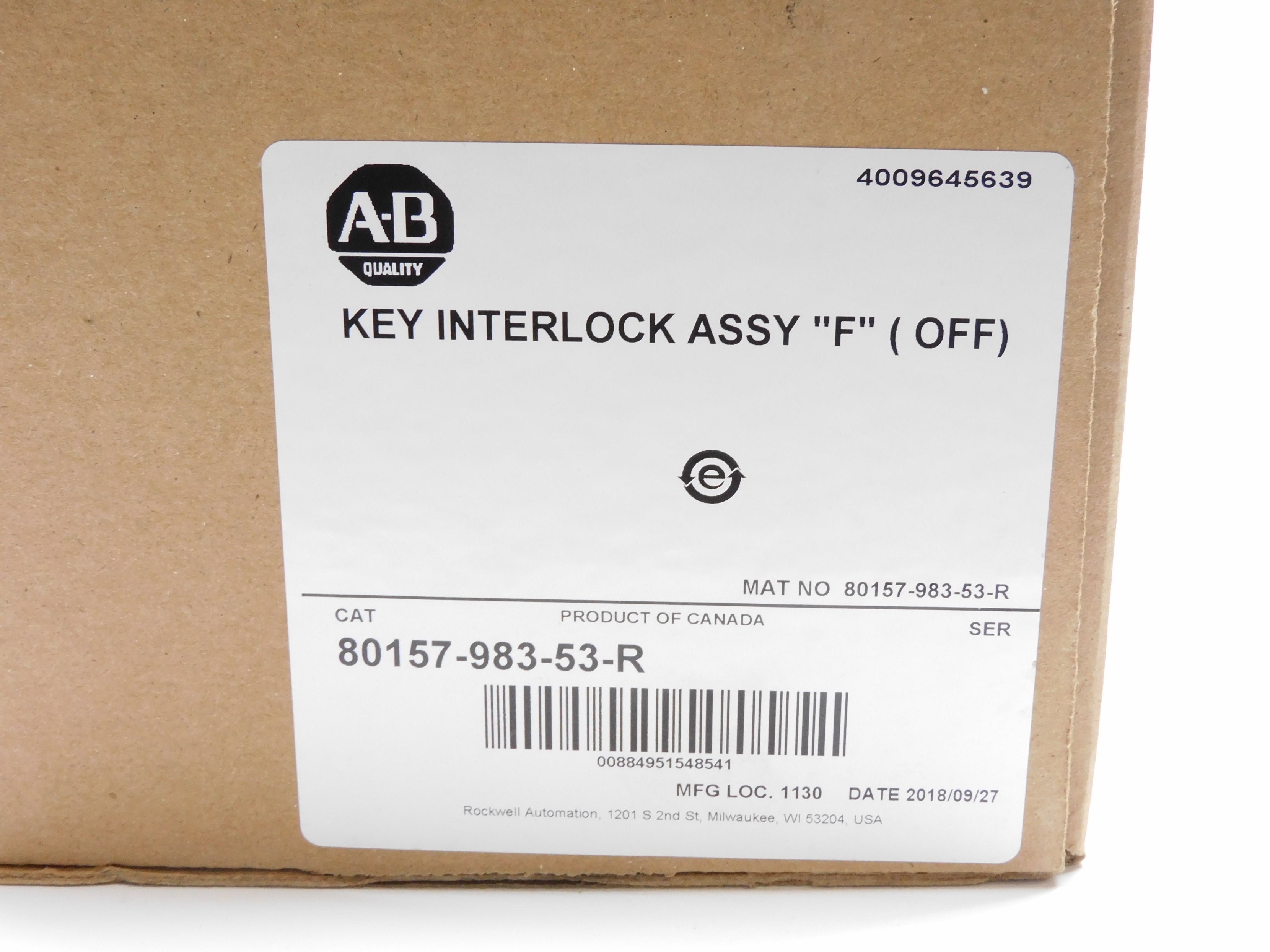 INDUSTRIAL SPARE PART 80157-983-53-R DATE: 2018 NSFS