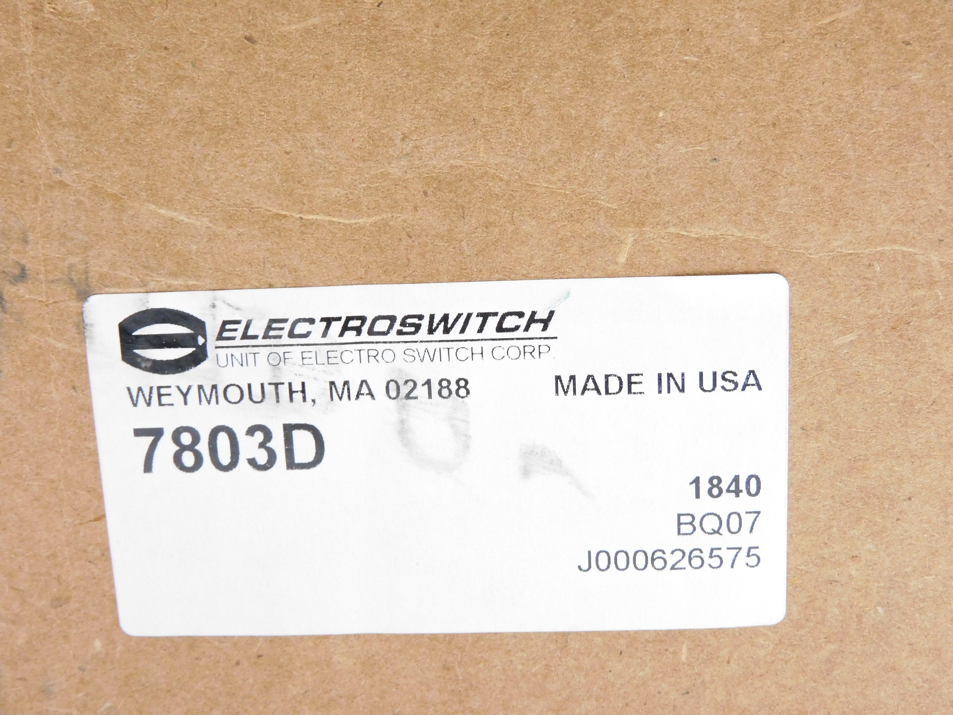 ELECTROSWITCH 7803D 125VDC 20A NSMP