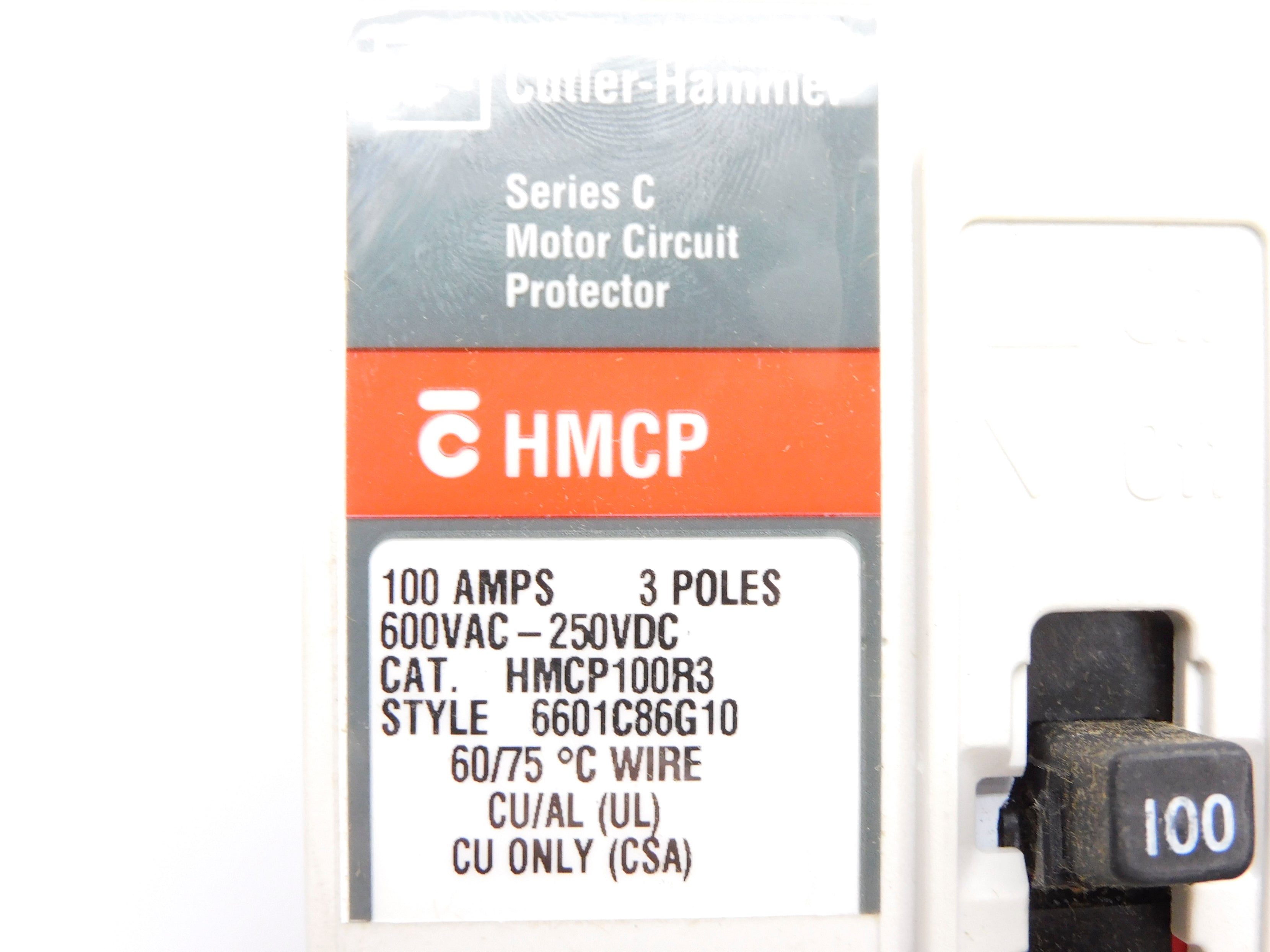 CUTLER HAMMER HMCP100R3 SER. C 600VAC 100A (GREY) NSMP
