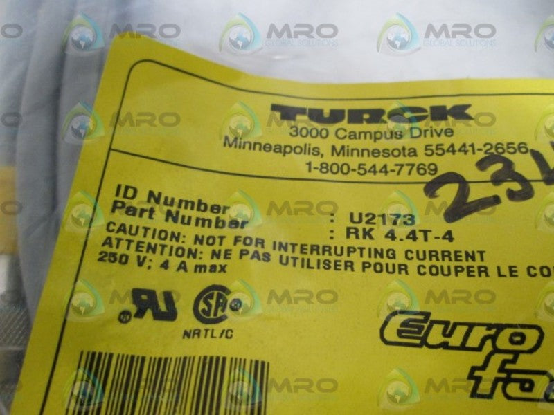 TURCK RK4.4T-4 FEMALE CORDSET NSMP