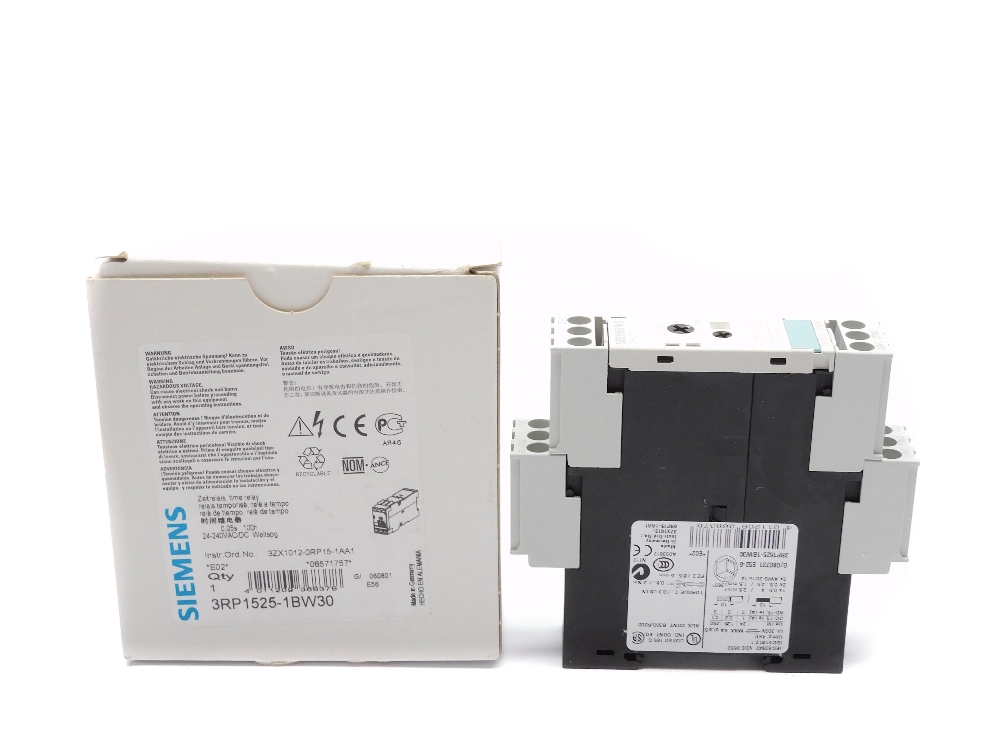 SIEMENS 3RP1525-1BW30 24-240VAC/DC NSMP