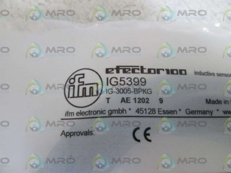 IFM EFECTOR IG5399 INDUCTIVE PROXIMITY SENSOR NSMP
