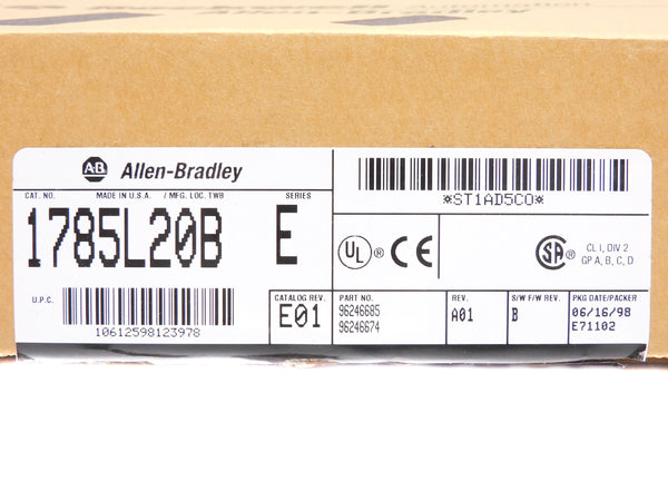 ALLEN BRADLEY 1785-L20B SER. E F/W B 5VDC 2.3A NSMP