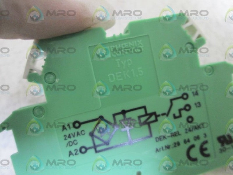 LOT OF 2 PHOENIX CONTACT RELAY TERMINAL BLOCK DEK-REL 24-AKT NSNP