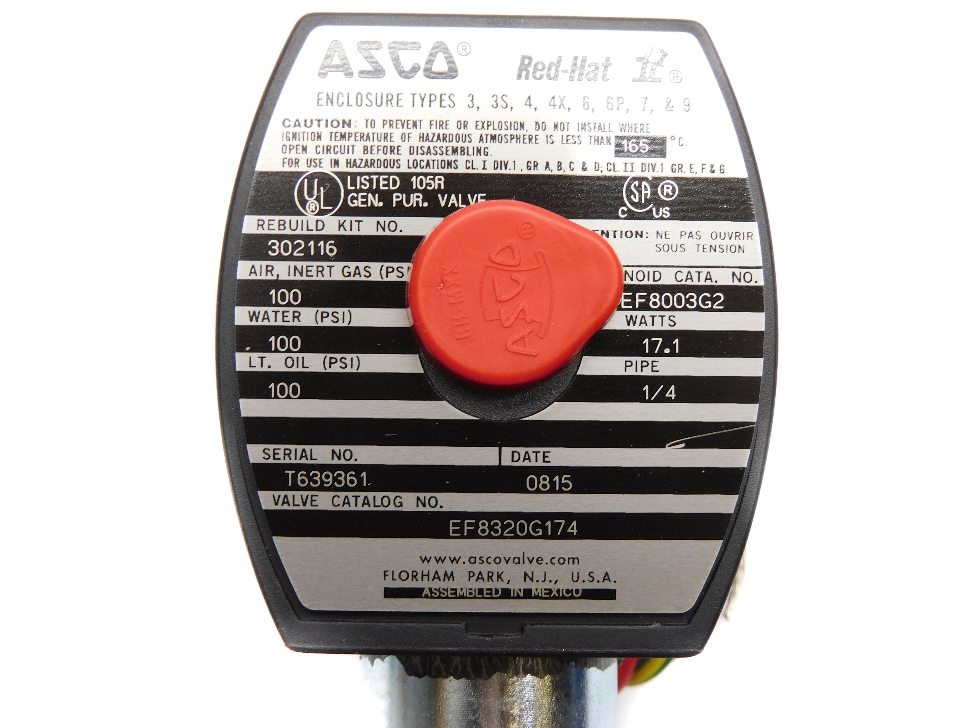 ASCO EF8320G174 110/120V 100PSI 1/4" NSMP