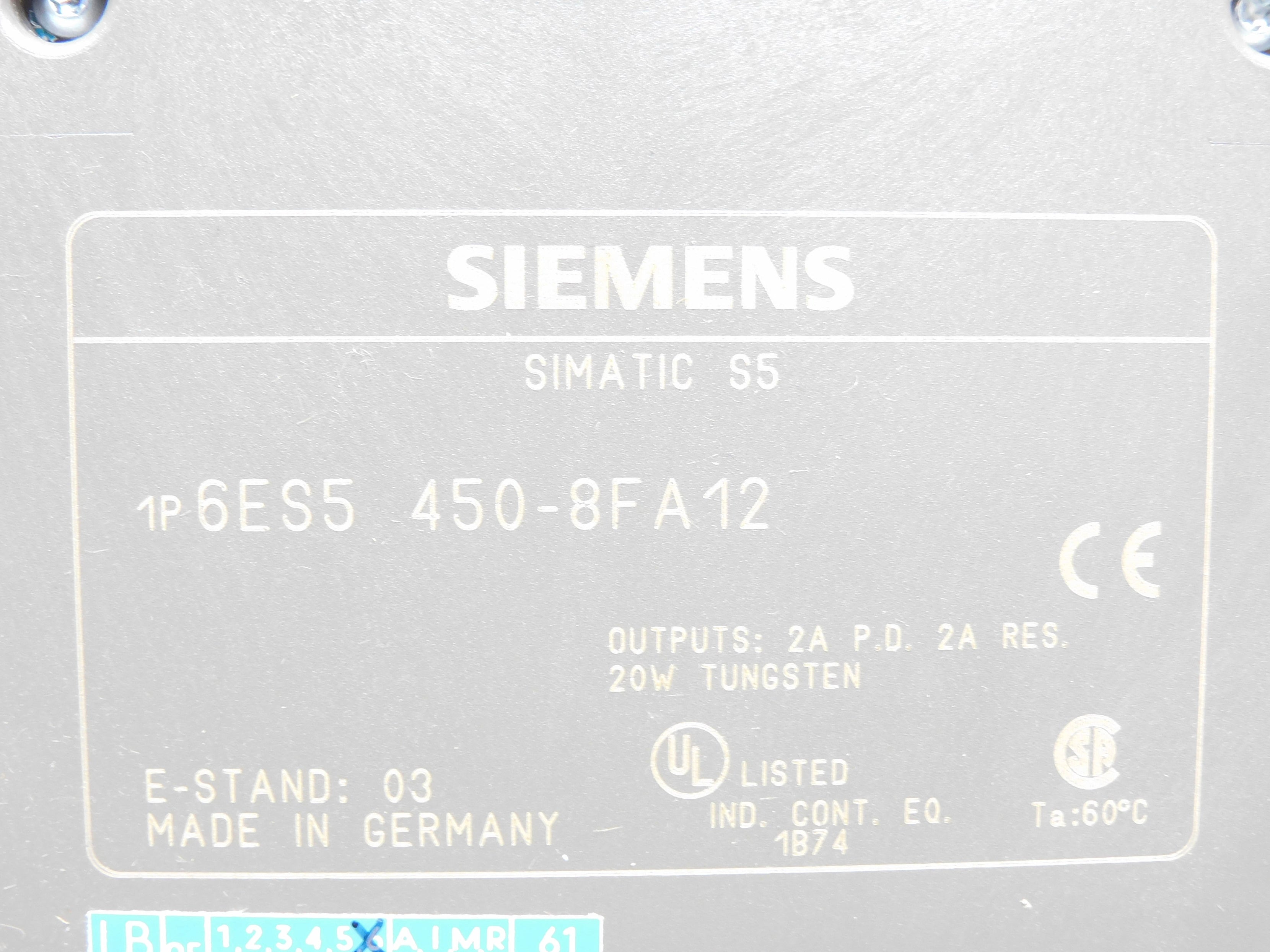 SIEMENS 6ES5450-8FA12 F/W 03 24VDC 2A NSMP