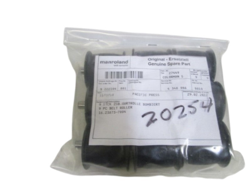 LOT OF 9 COLORMAN BELT ROLLER 16.23873-7004 NSNP IN BAG