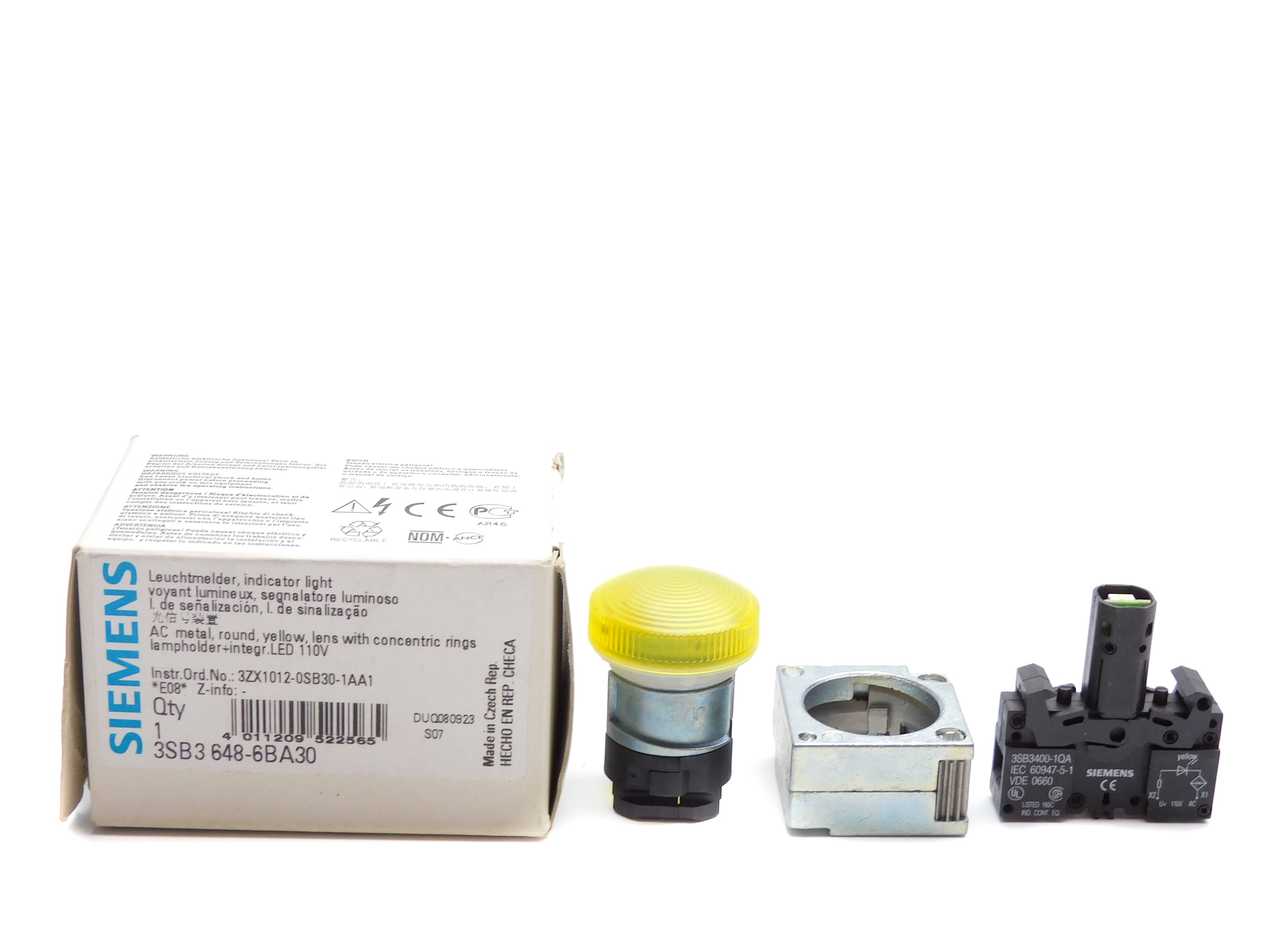 SIEMENS 3SB3648-6BA30 110V NSMP