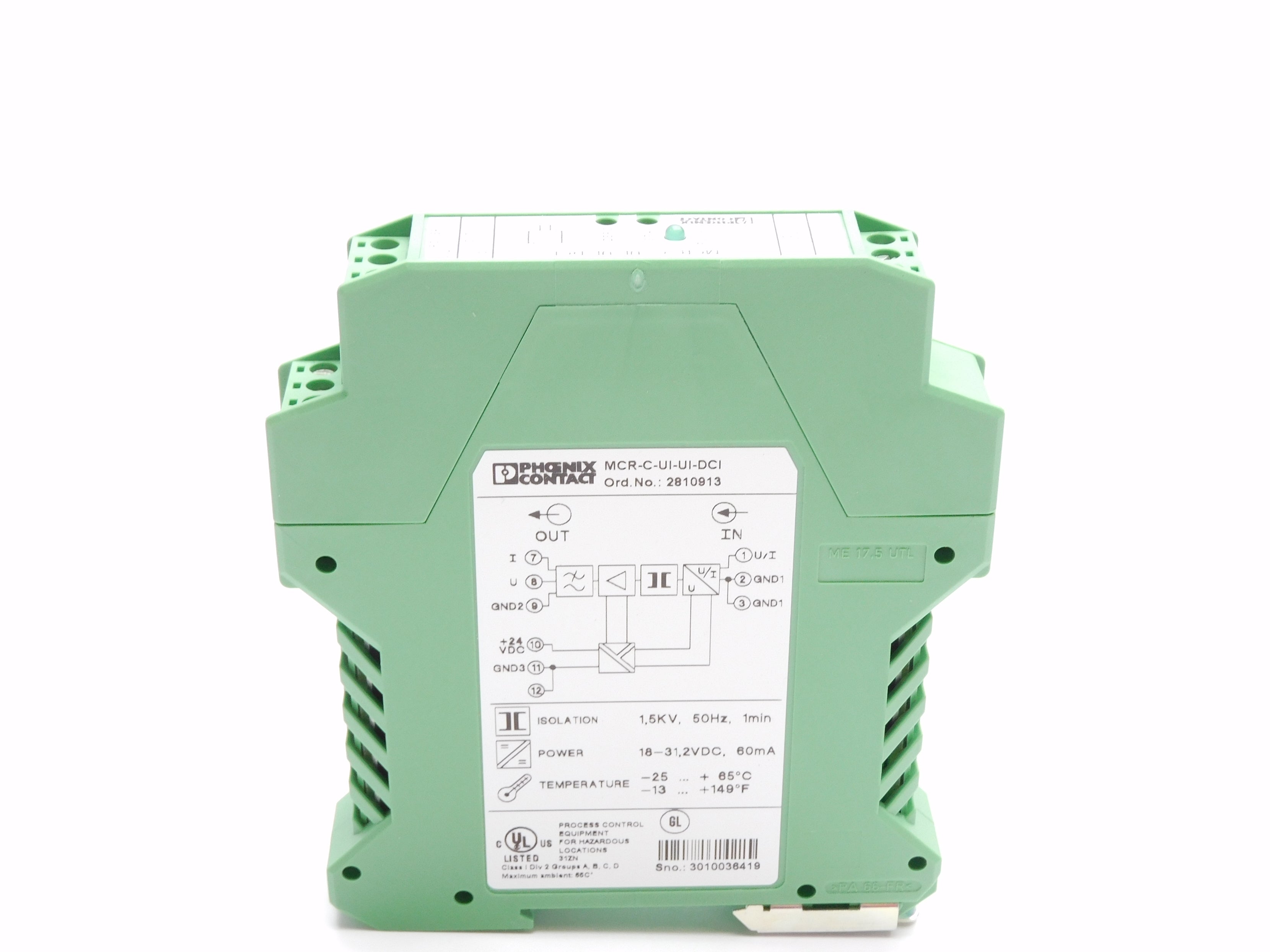 PHOENIX CONTACT MCR-C-UI-UI-DCI 2810913 18-31.2VDC NSMP