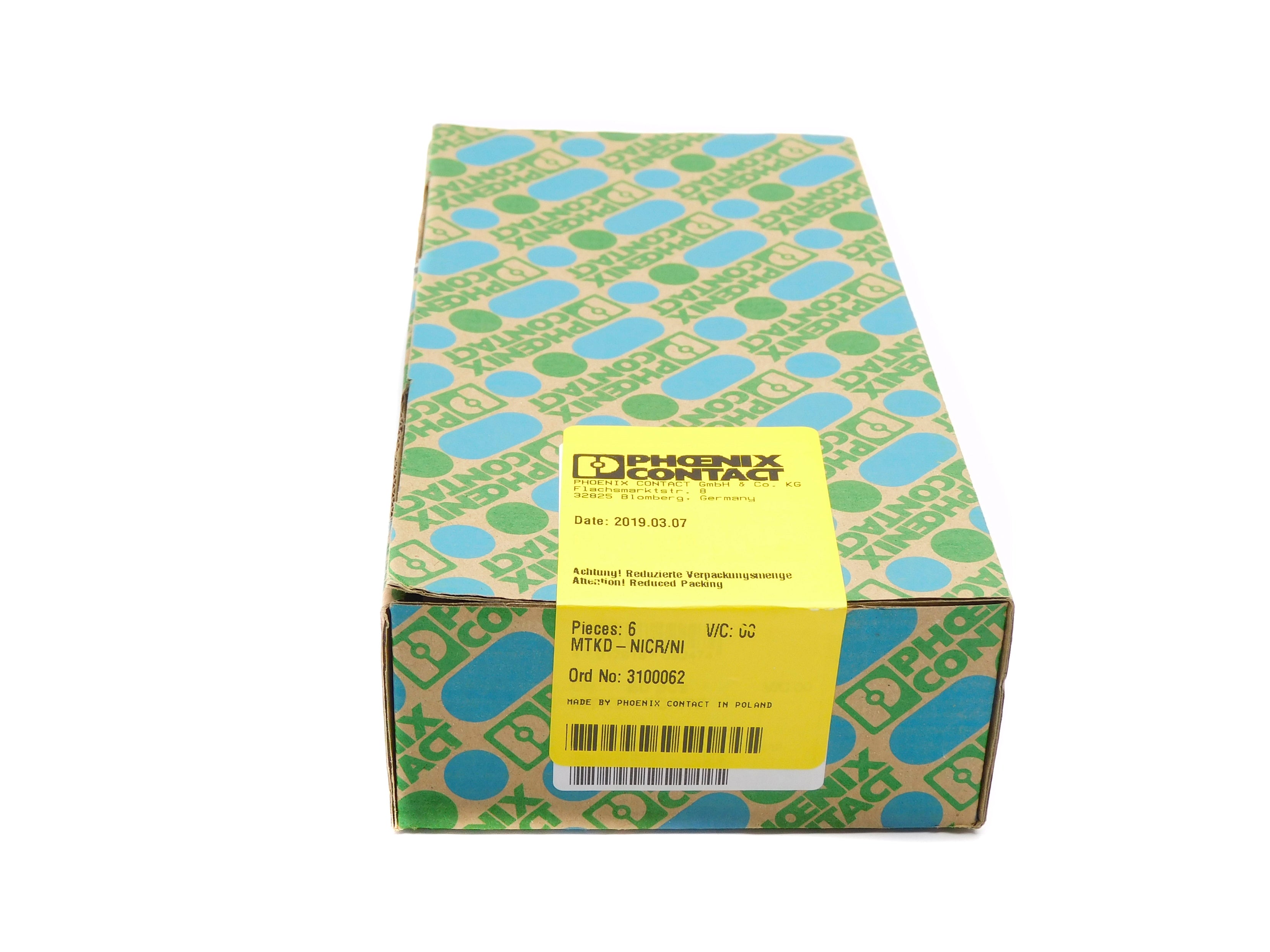 PHOENIX CONTACT MTKD-NICR/NI 3100062 (PKG OF 6) NSFS