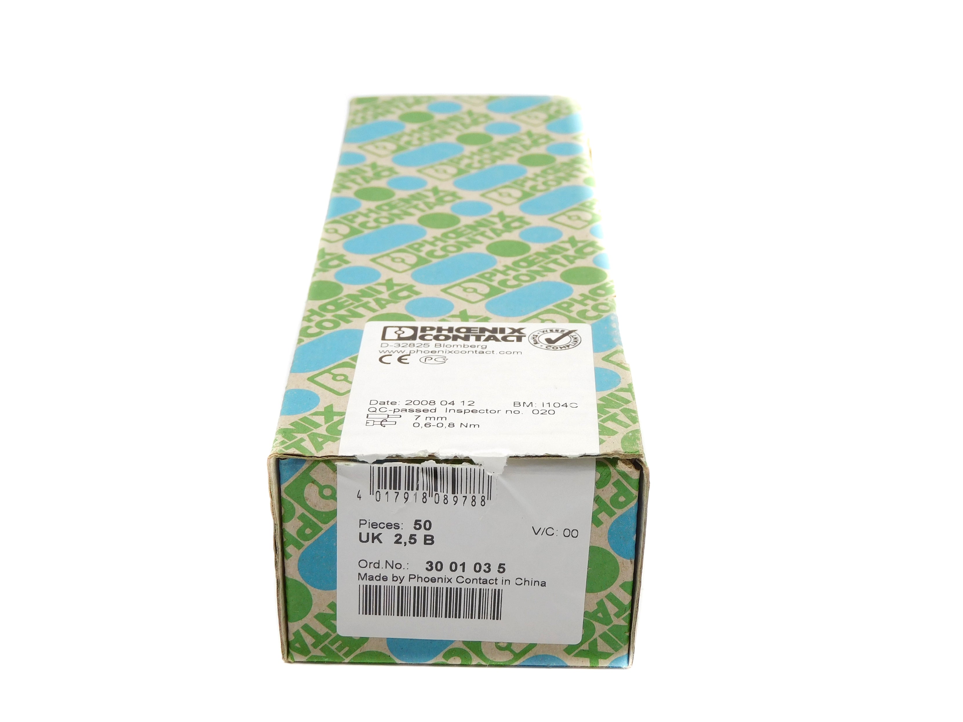 PHOENIX CONTACT UK2,5B (PKG OF 50) NSMP
