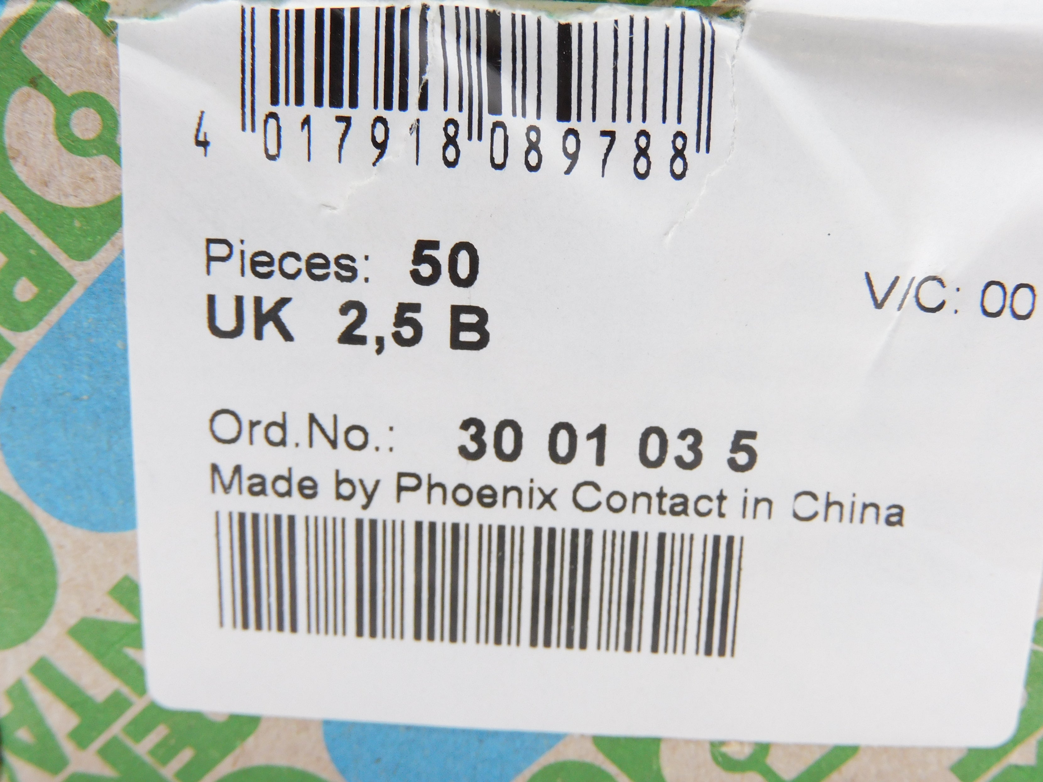 PHOENIX CONTACT UK2,5B (PKG OF 50) NSMP