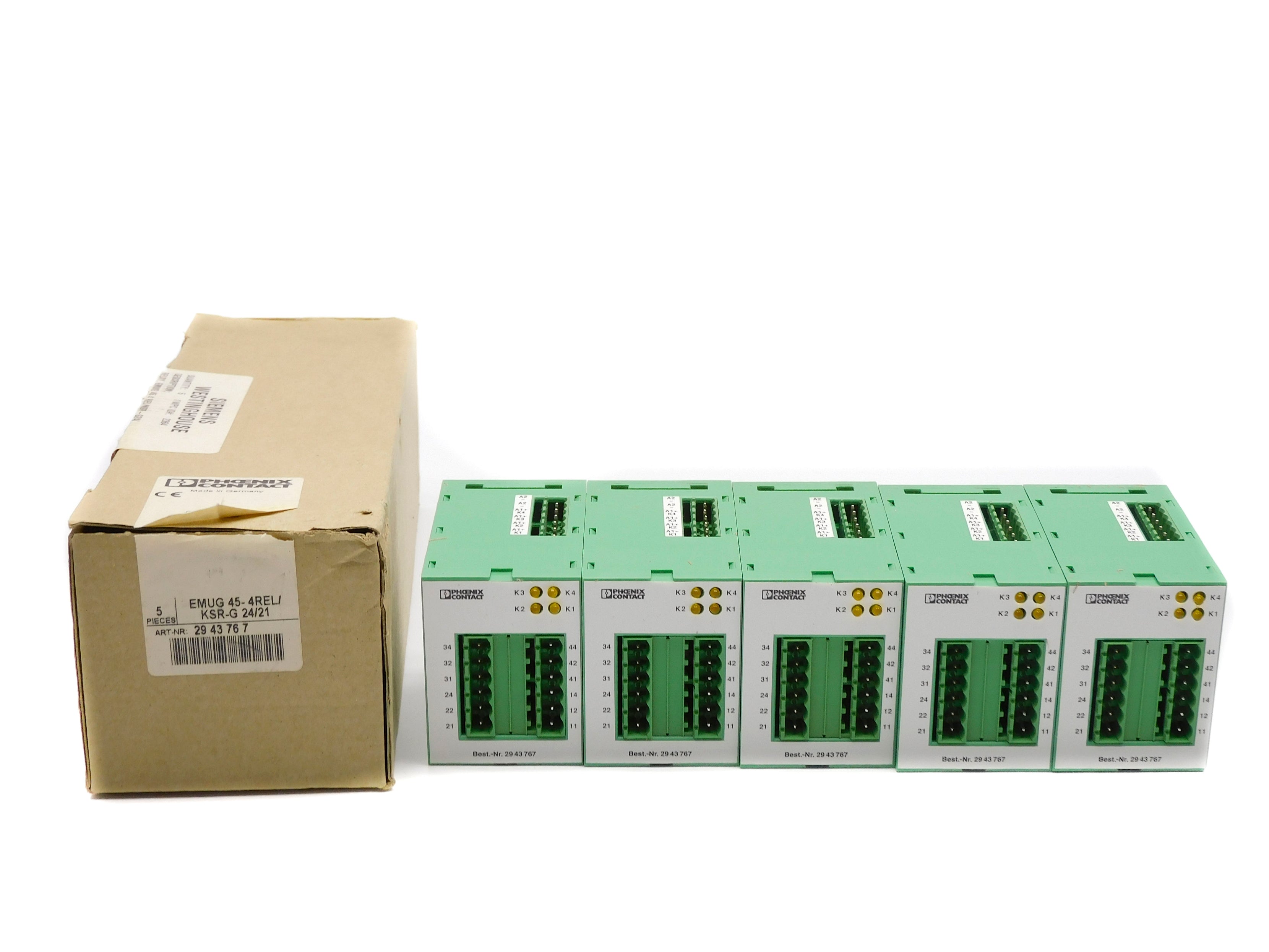 PHOENIX CONTACT EMUG45-4REL/KSR-G24/21 24VDC 6A (PKG OF 5) NSMP