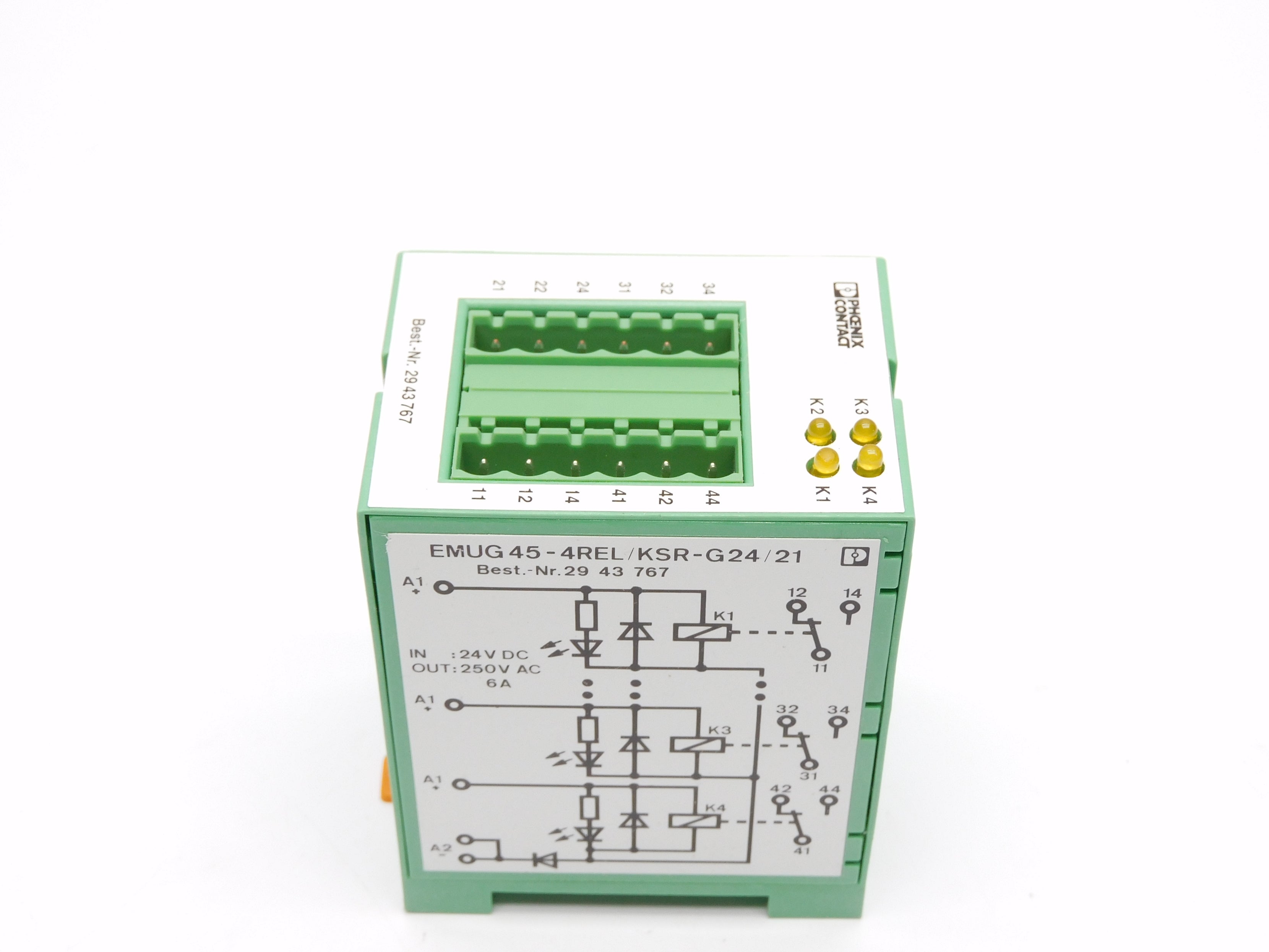 PHOENIX CONTACT EMUG45-4REL/KSR-G24/21 24VDC 6A (PKG OF 5) NSMP