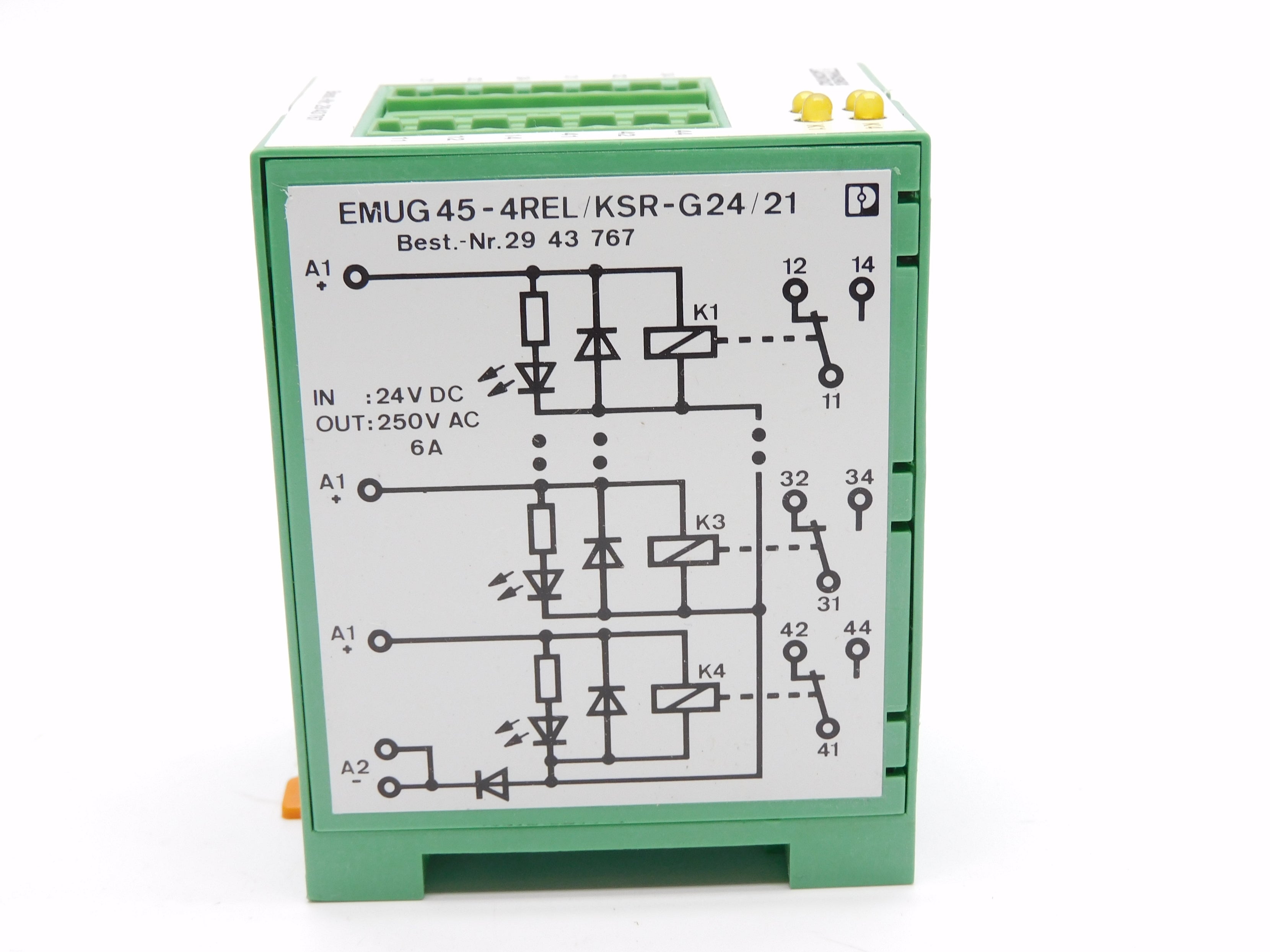 PHOENIX CONTACT EMUG45-4REL/KSR-G24/21 24VDC 6A (PKG OF 5) NSMP