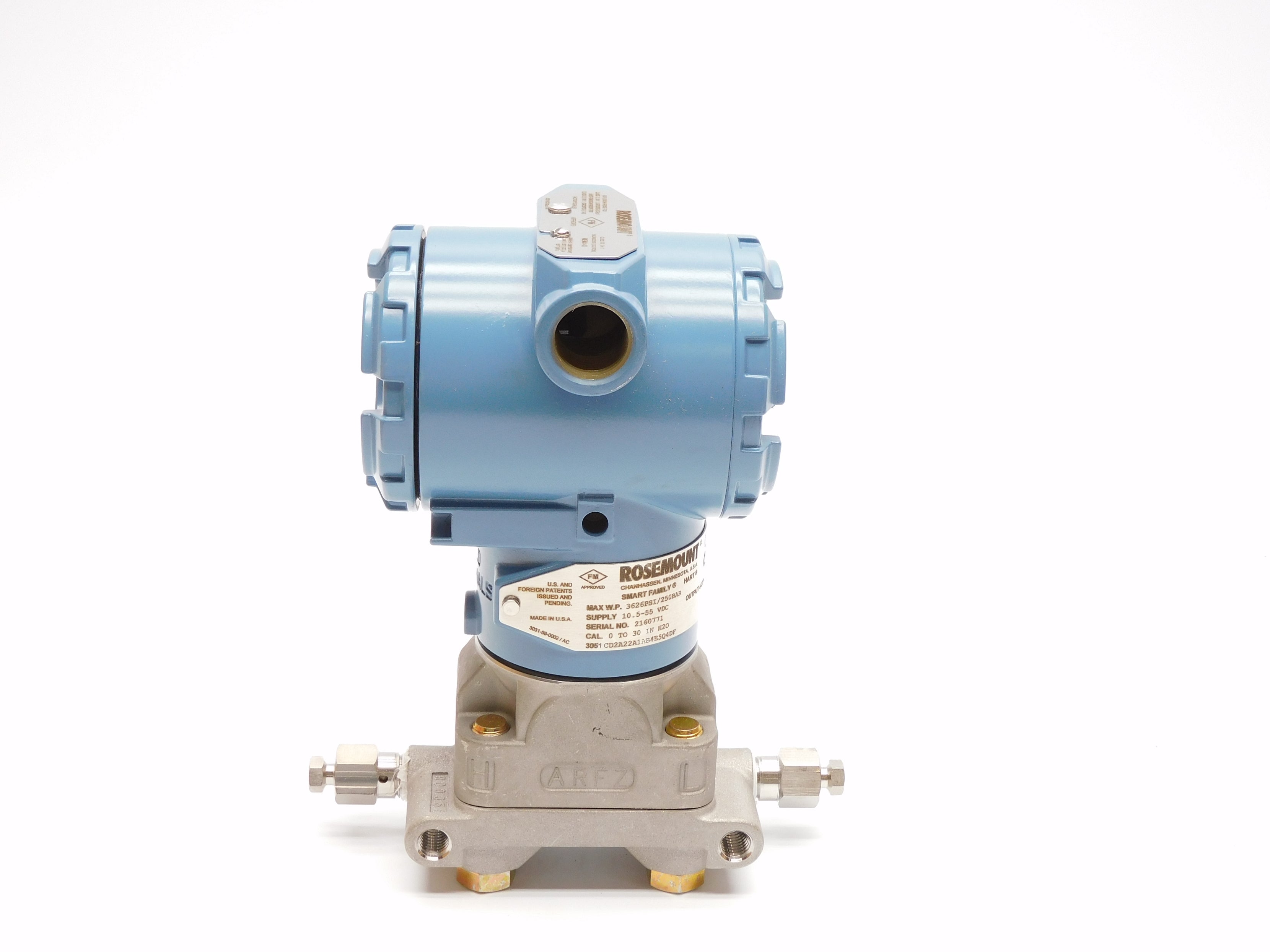 ROSEMOUNT 3051CD2A22A1AB4E5Q4DF 10.5-55VDC 3626PSI NSMP