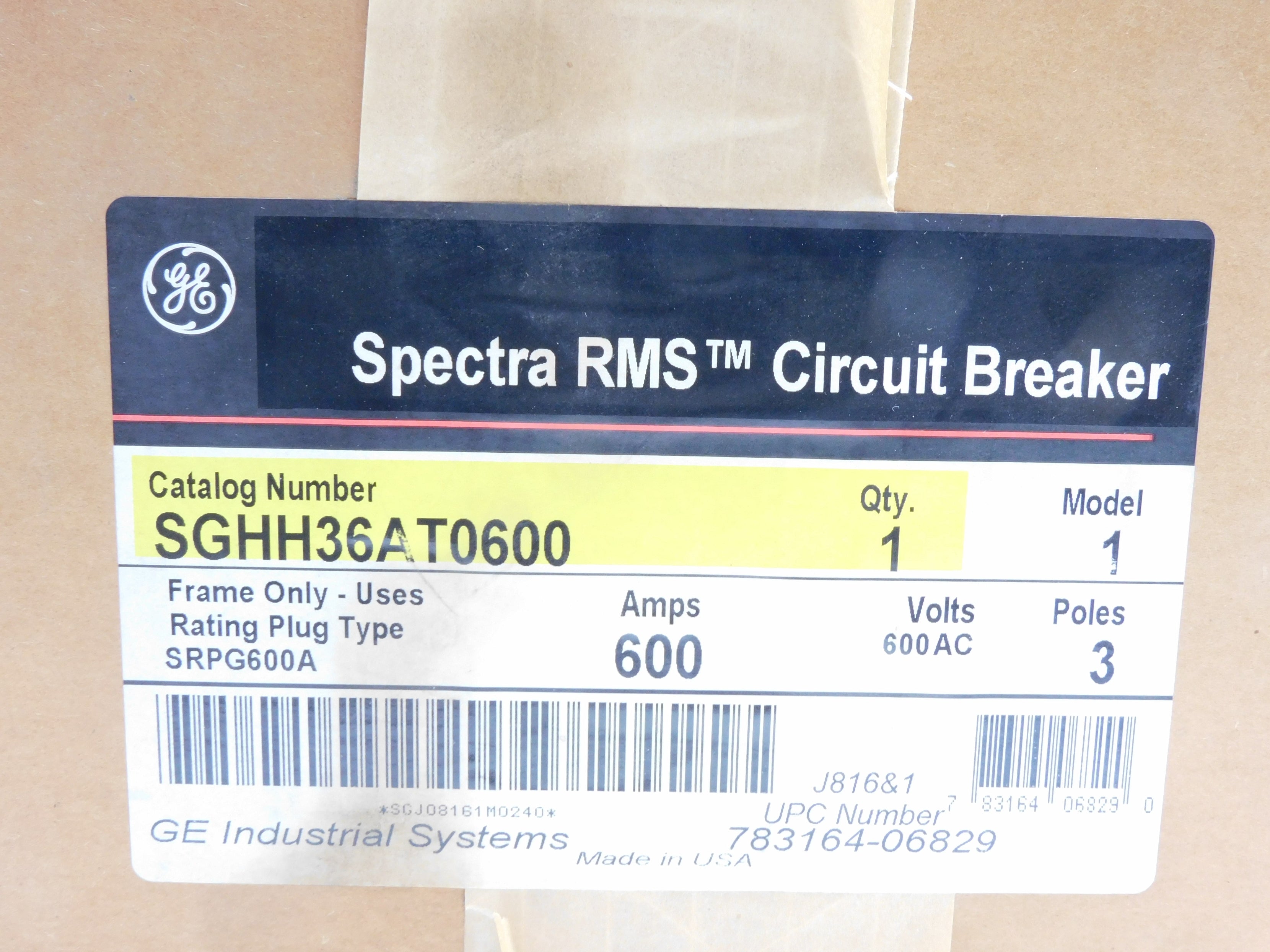 GENERAL ELECTRIC SGHH36AT0600 600A 600VAC NSFS