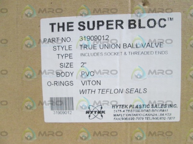 THE SUPER BLOC 2" BALL VALVE 31909012 (VALVE ONLY) NSMP