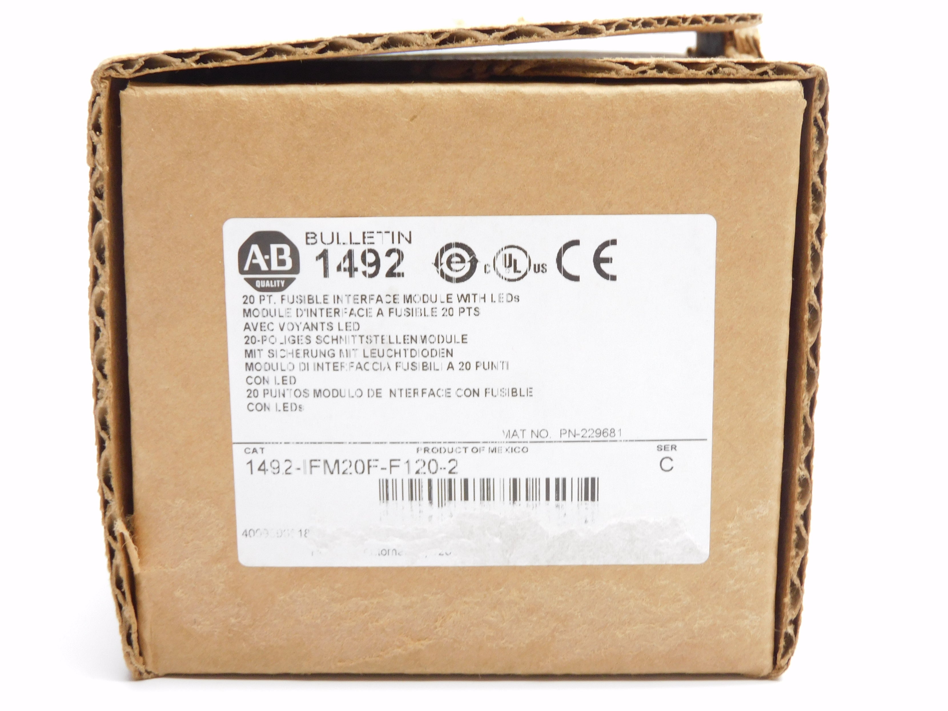 ALLEN BRADLEY 1492-IFM20F-F120-2 SER. C 85-132VAC/DC (BR/WH) NSMP
