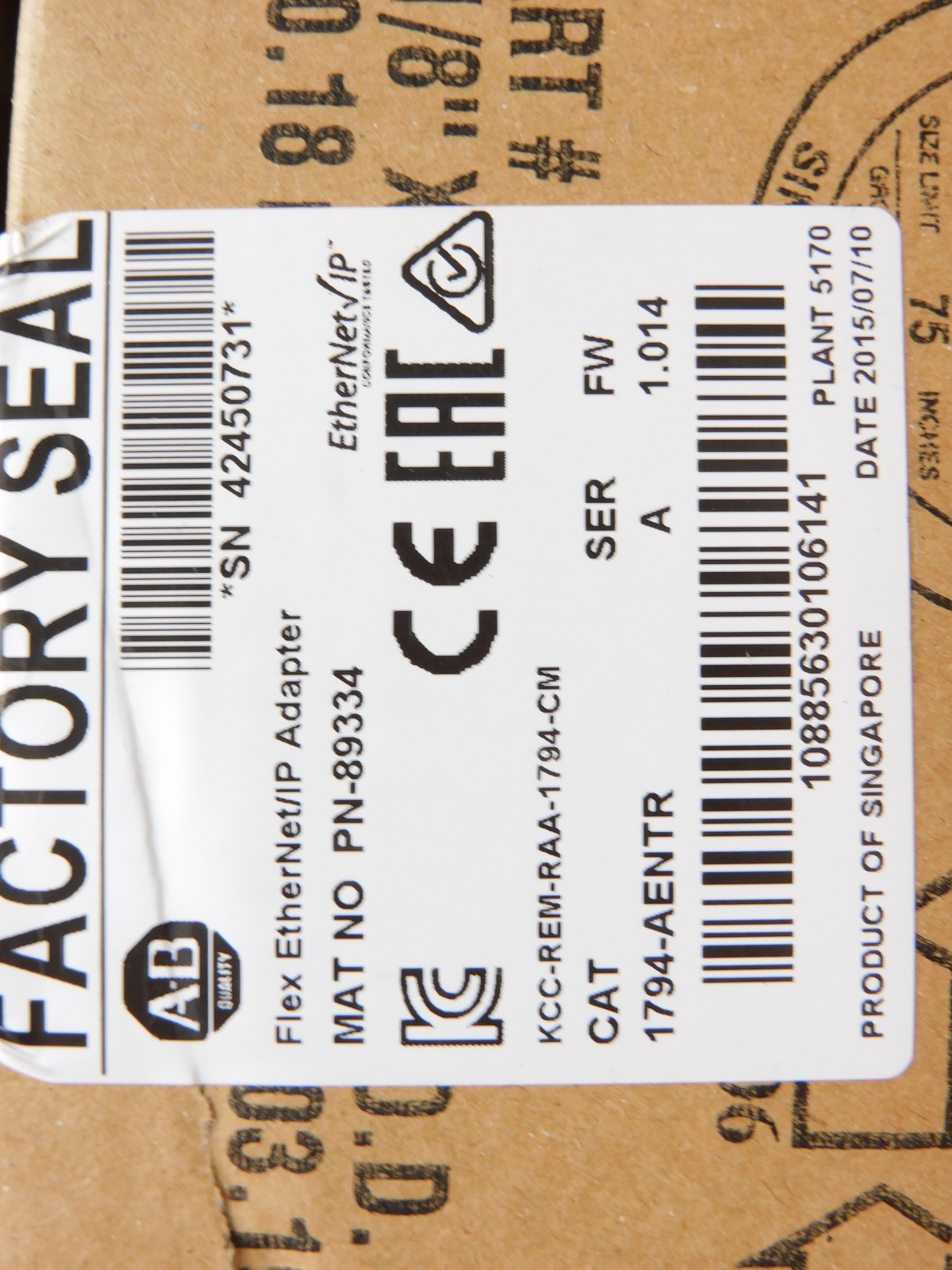 ALLEN BRADLEY 1794-AENTR SER. A F/W 1.014 NSMP