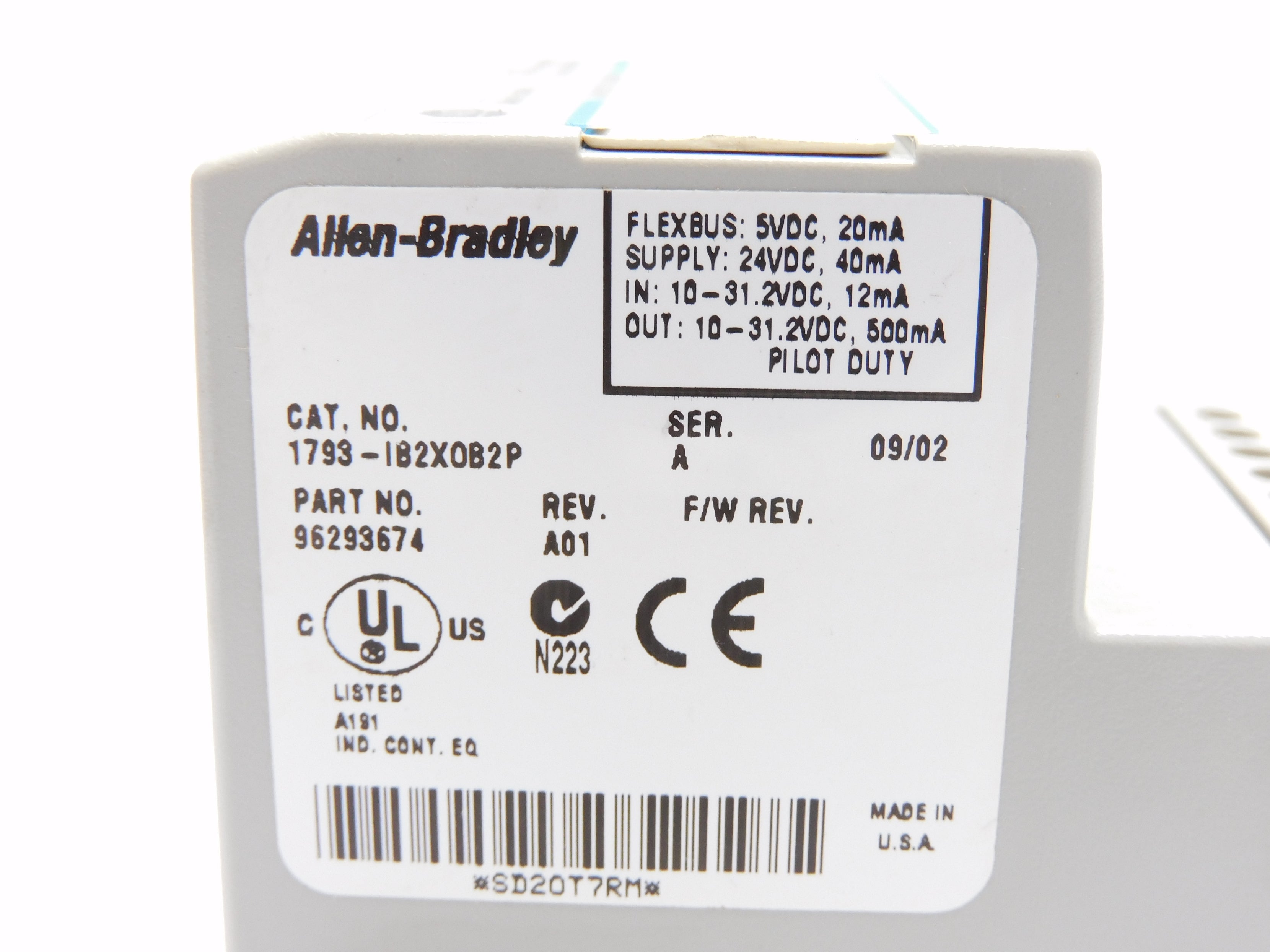 ALLEN BRADLEY 1793-IB2X0B2P SER. A NSMP