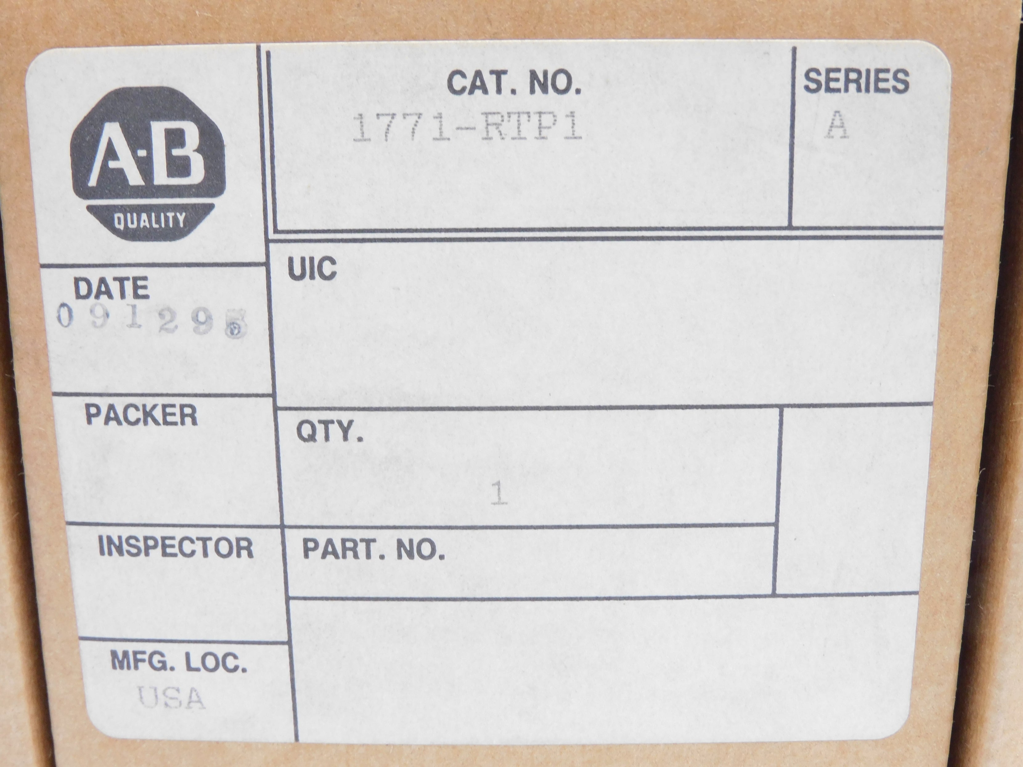 ALLEN BRADLEY 1771-RTP1 SER. A NSMP