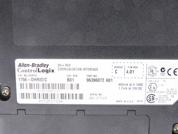 ALLEN BRADLEY 1756-DHRIO SER. C F/W 4.01 NSMP