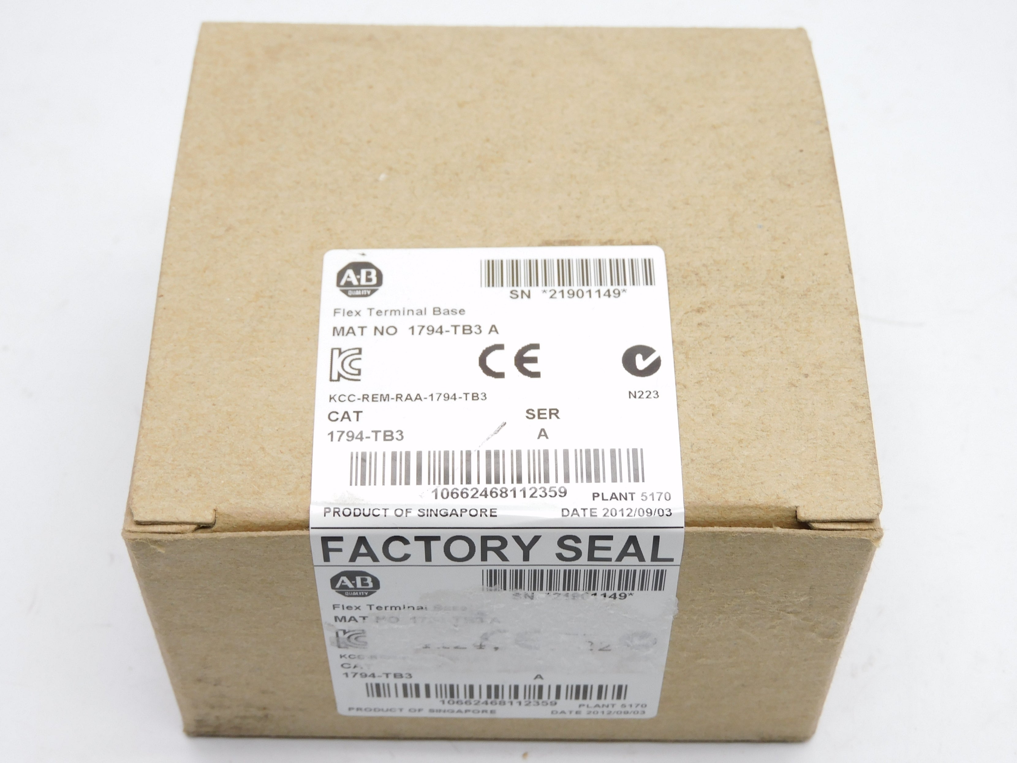 INDUSTRIAL SPARE PART 1794-TB3 SER. A DATE: 2012 NSFS