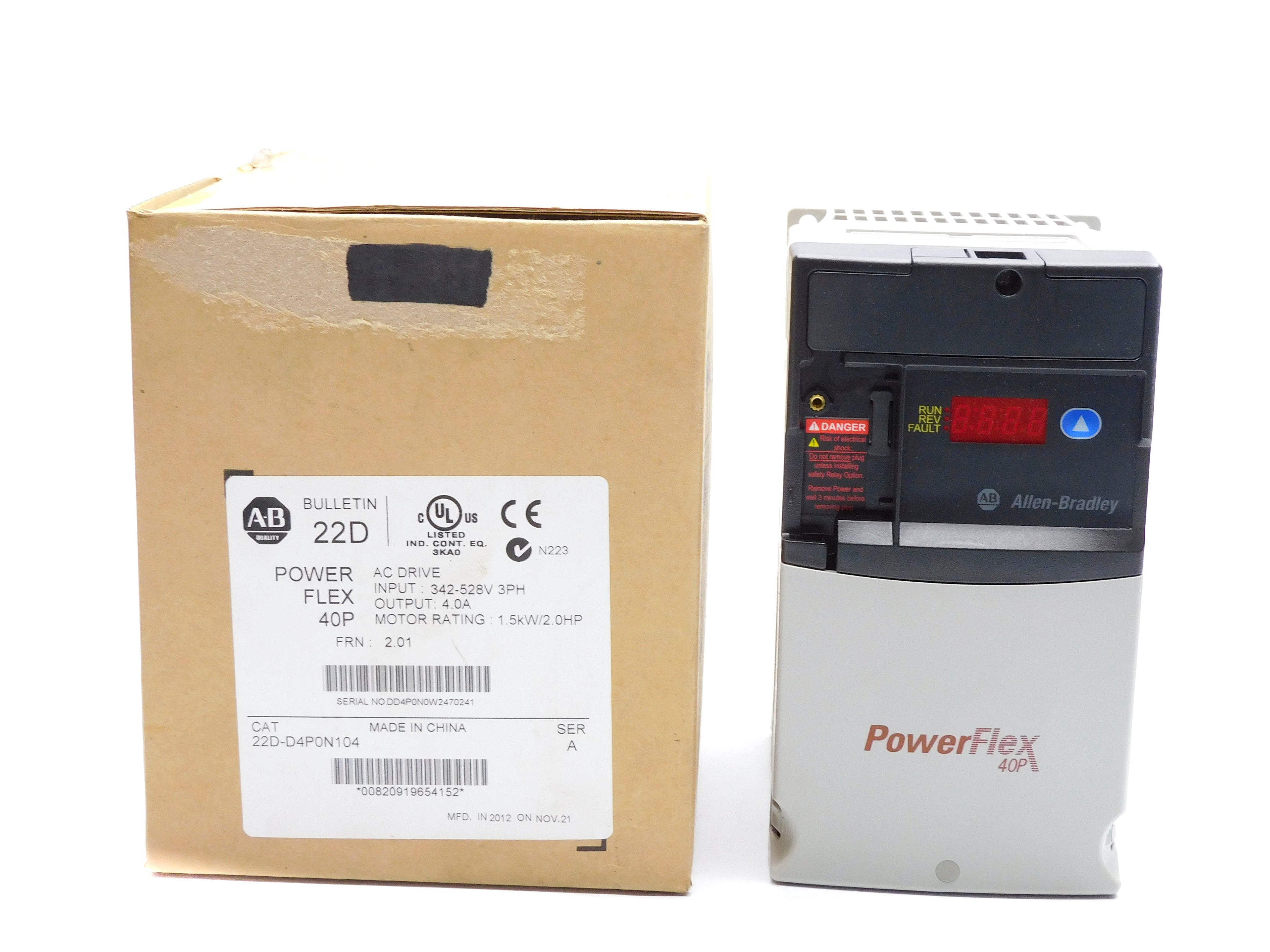 ALLEN BRADLEY 22D-D4P0N104 SER. A F/W 2.01 342-528VAC 5.7A NSMP