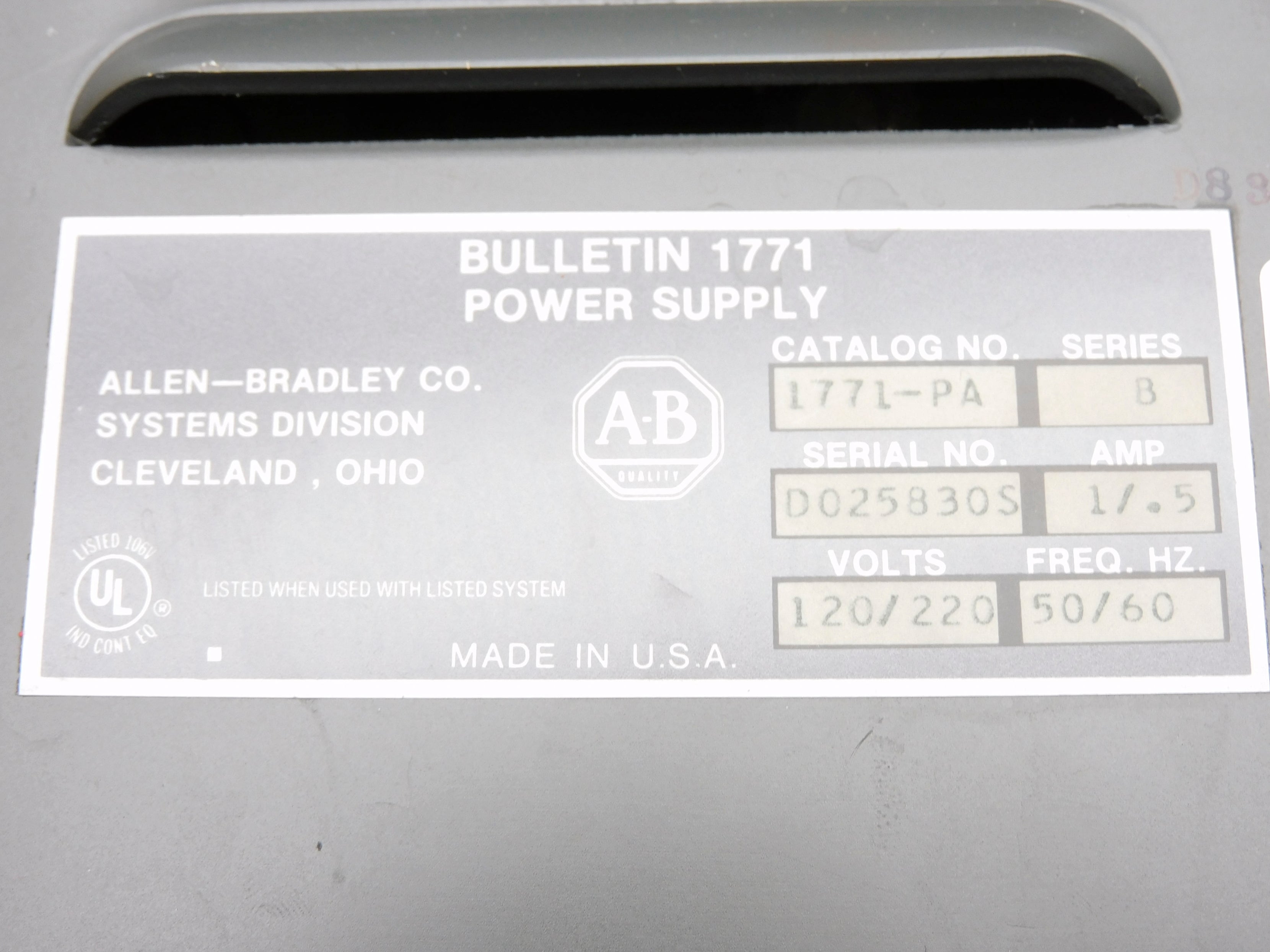 ALLEN BRADLEY 1771-PA SER. B (AS PICTURED) REMAN