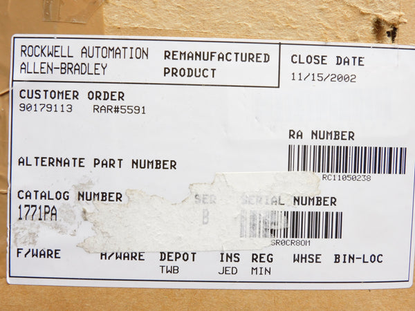 ALLEN BRADLEY 1771-PA SER. B (AS PICTURED) REMAN