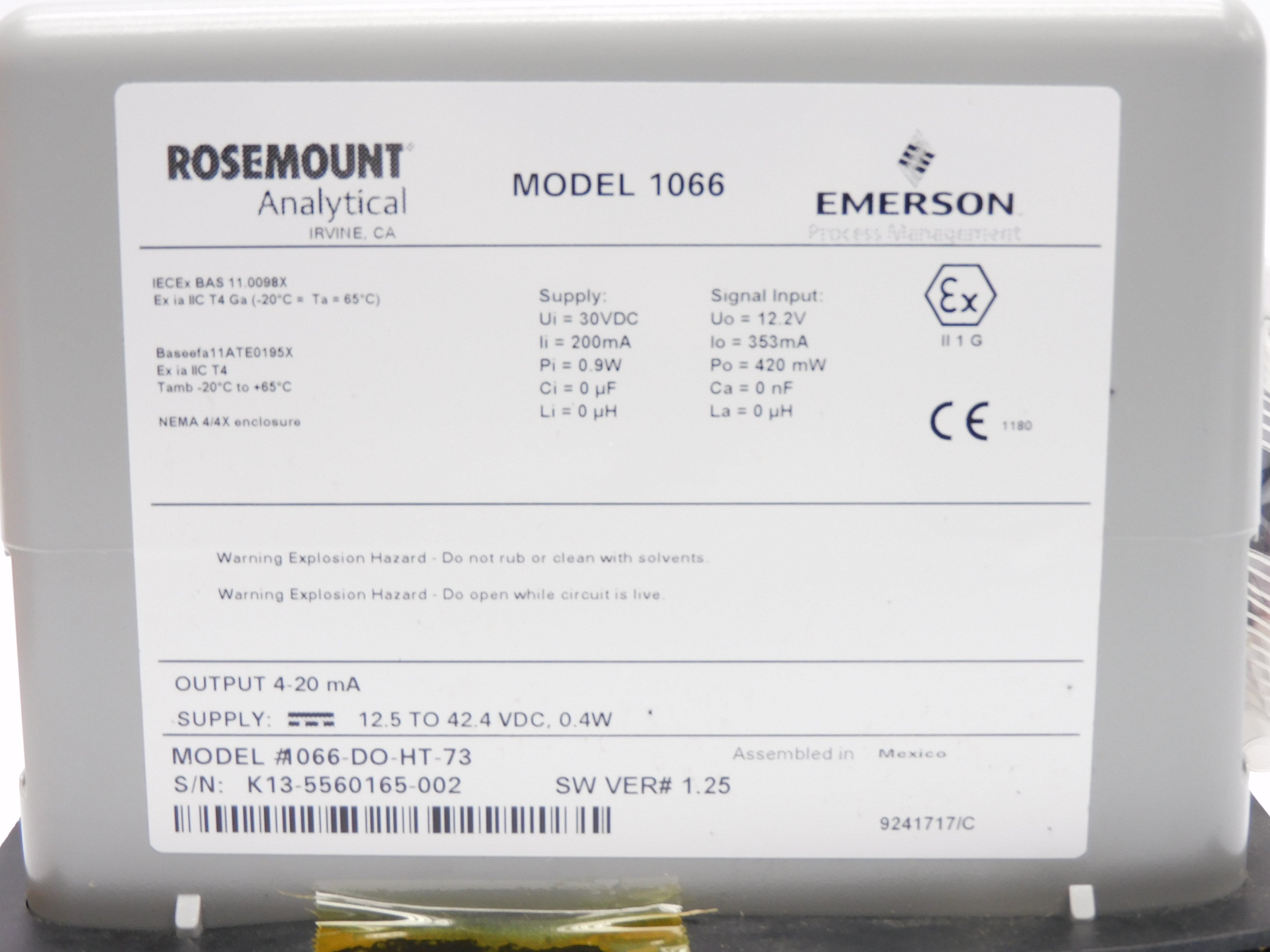 ROSEMOUNT 1066-DO-HT-73 NSMP