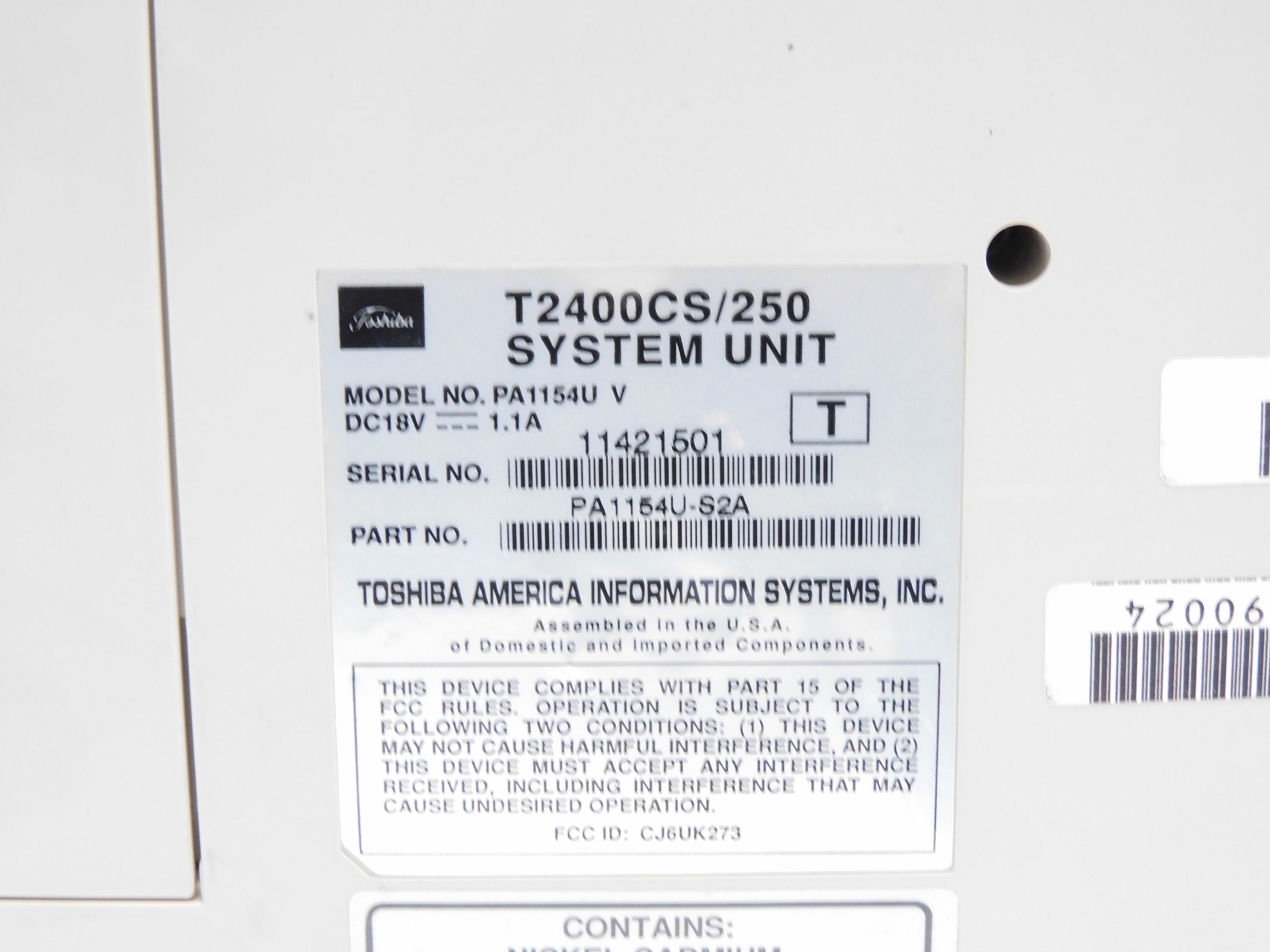 TOSHIBA T2400CS250 PA1154U-S2A UNMP